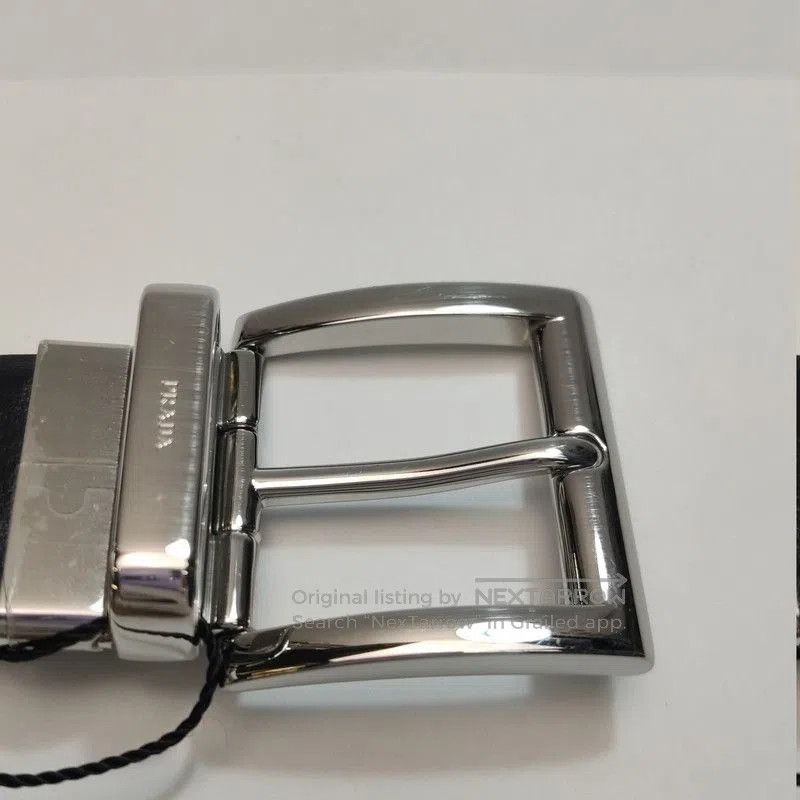 Prada Prada Classic Black Leather Logo Belt. Size ONE SIZE - 7 Thumbnail