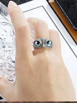 Jewelry Owl Ring Silver Size ONE SIZE - 3 Thumbnail