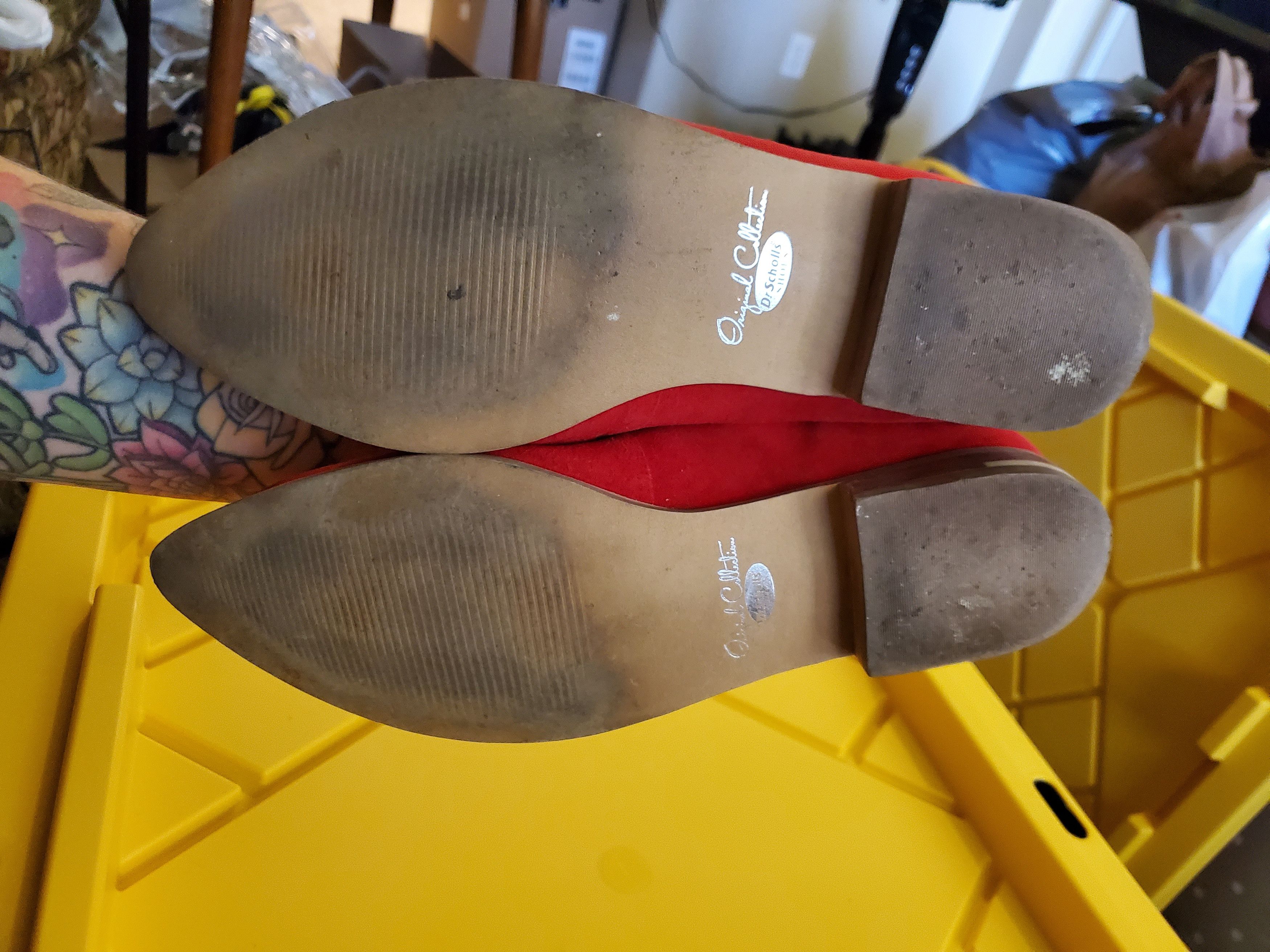 Other Dr. Scholl's comfort red suede leather flats w wooden heel Size US 8.5 / IT 38.5 - 4 Thumbnail