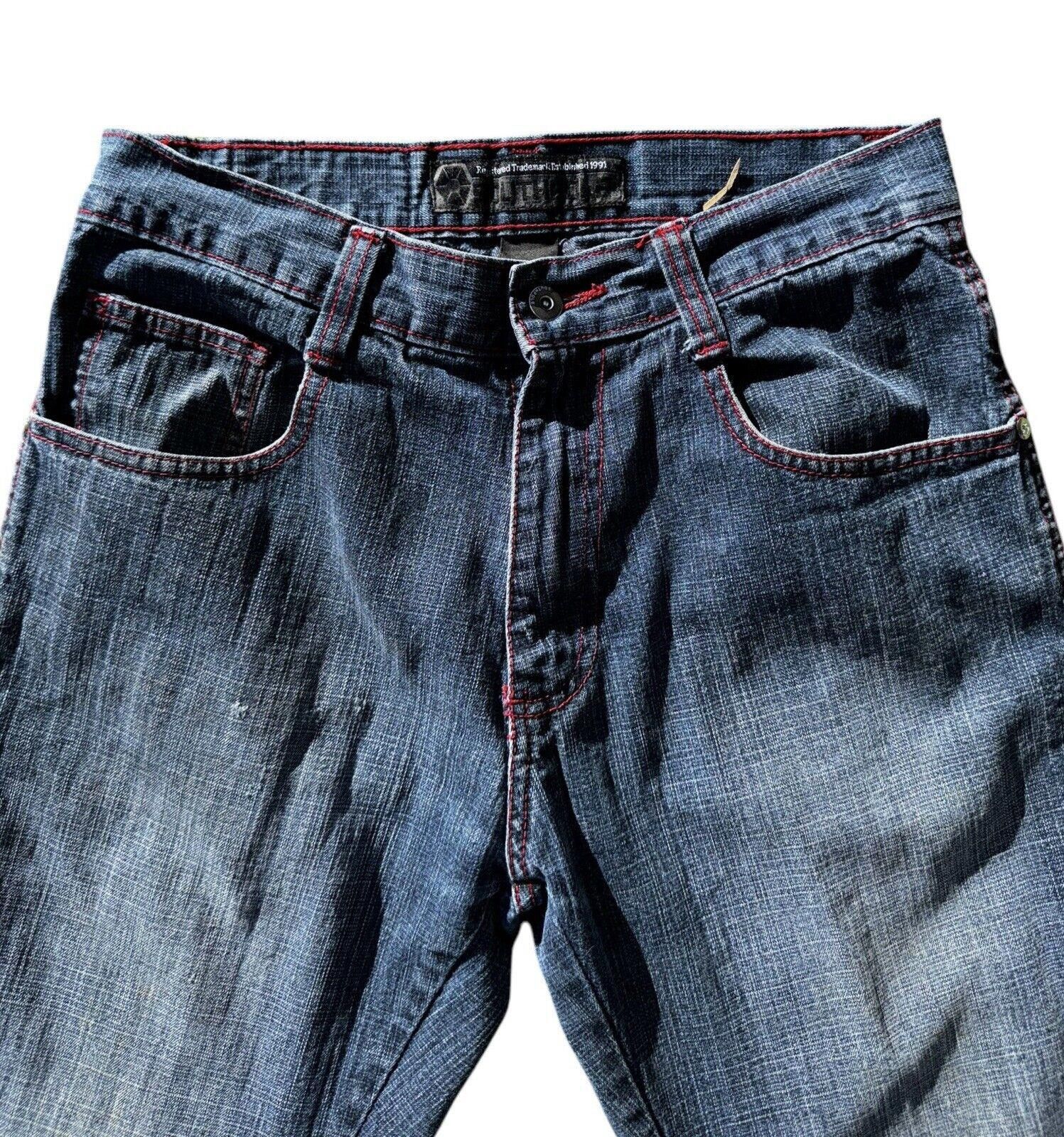 Southpole SouthPole Red Stitching Skater Y2K Baggy Grunge Jeans 32x32 Size US 32 / EU 48 - 5 Thumbnail