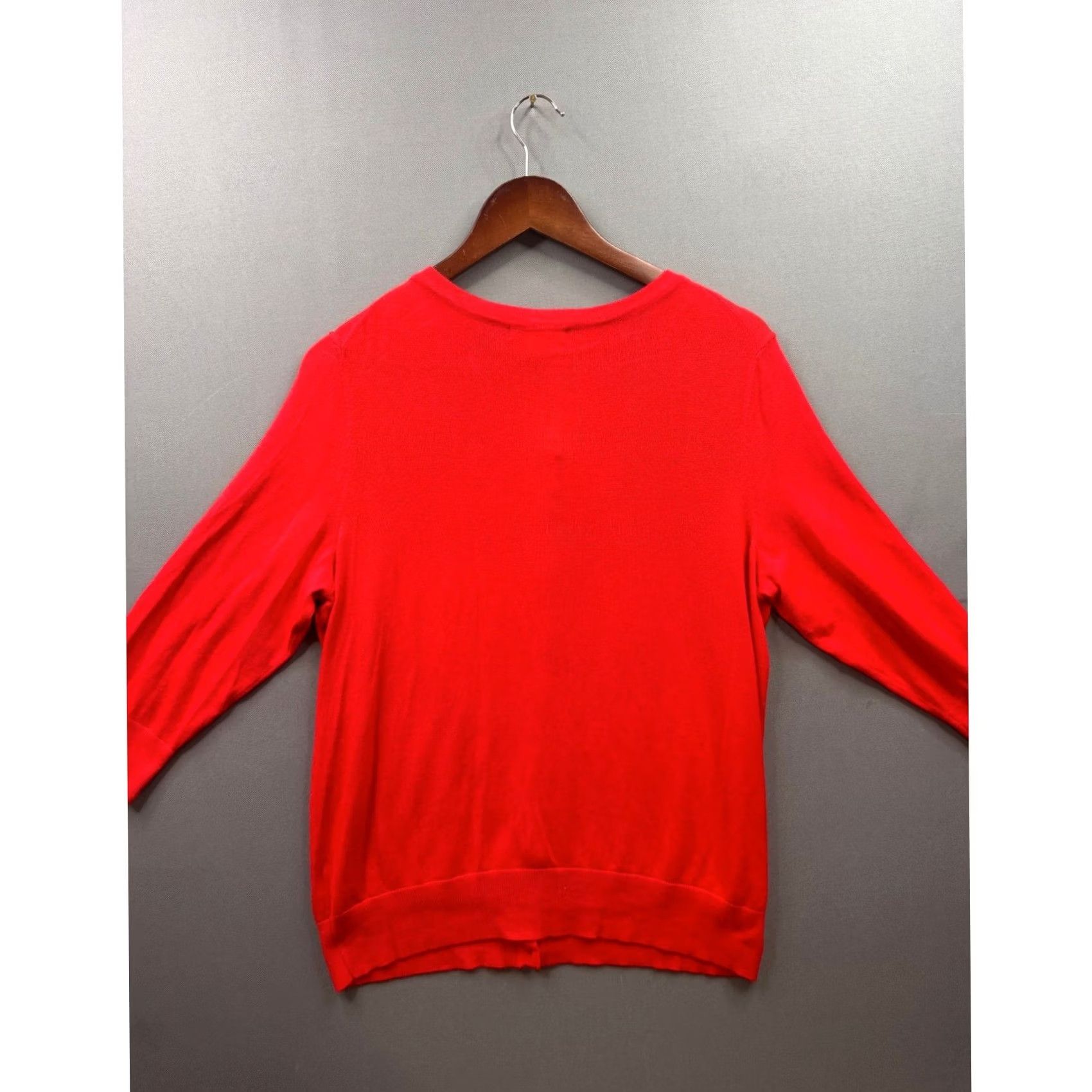 Vintage Roz & Ali Cardigan Womens Red 3/4 Sleeve Button Front Scoop Neck Large cardigan Size L / US 10 / IT 46 - 6 Thumbnail