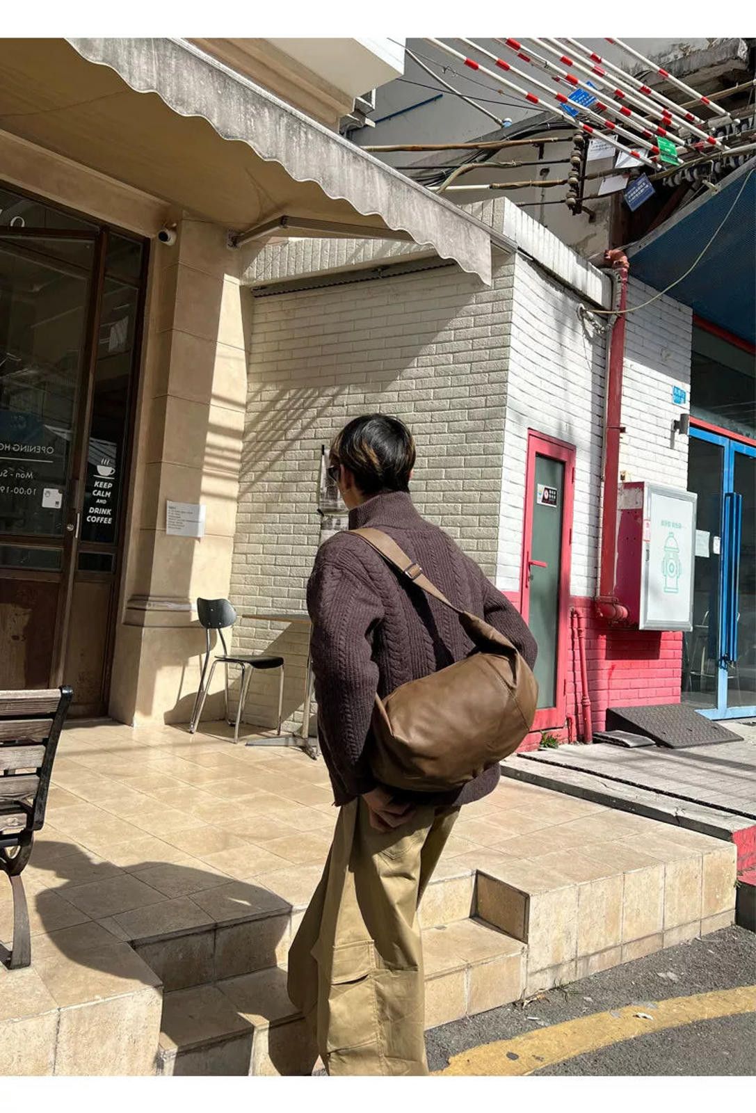 Leather Brown Leather Crossbody Bag, Casual Shoulder Bag Size ONE SIZE - 8 Thumbnail