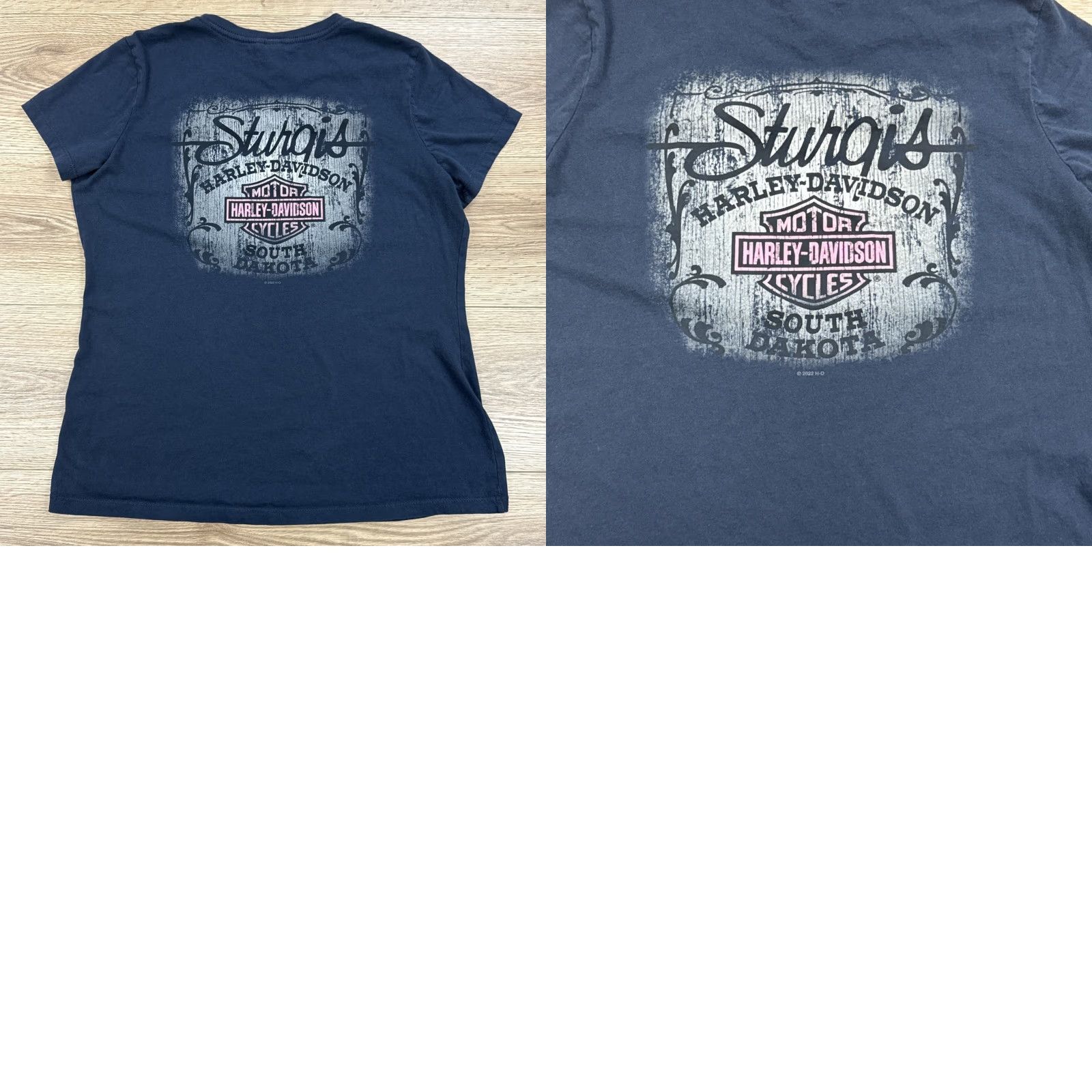 Harley Davidson VINTAGE Harley-Davidson V-Neck T-Shirt Women’s 2022 Sturgis Navy Large Women Shirt Short Sleeve Size L / US 10 / IT 46 - 8 Thumbnail