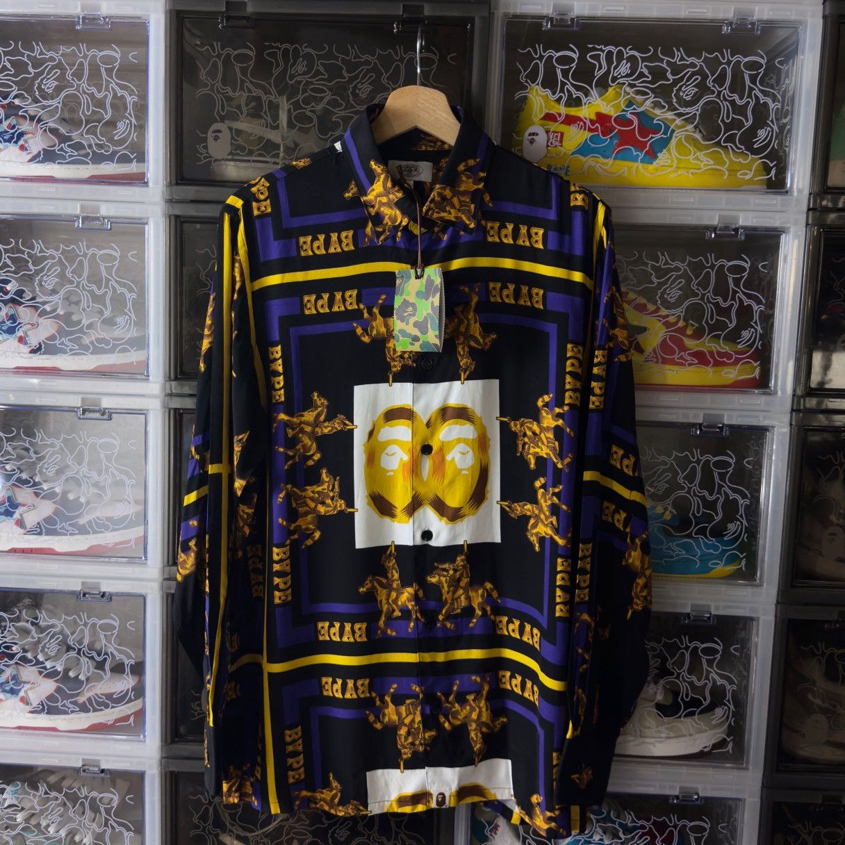 Bape Bape Double Ape Head Relaxed Shirt Black 2021 Size US S / EU 44-46 / 1 - 3 Thumbnail