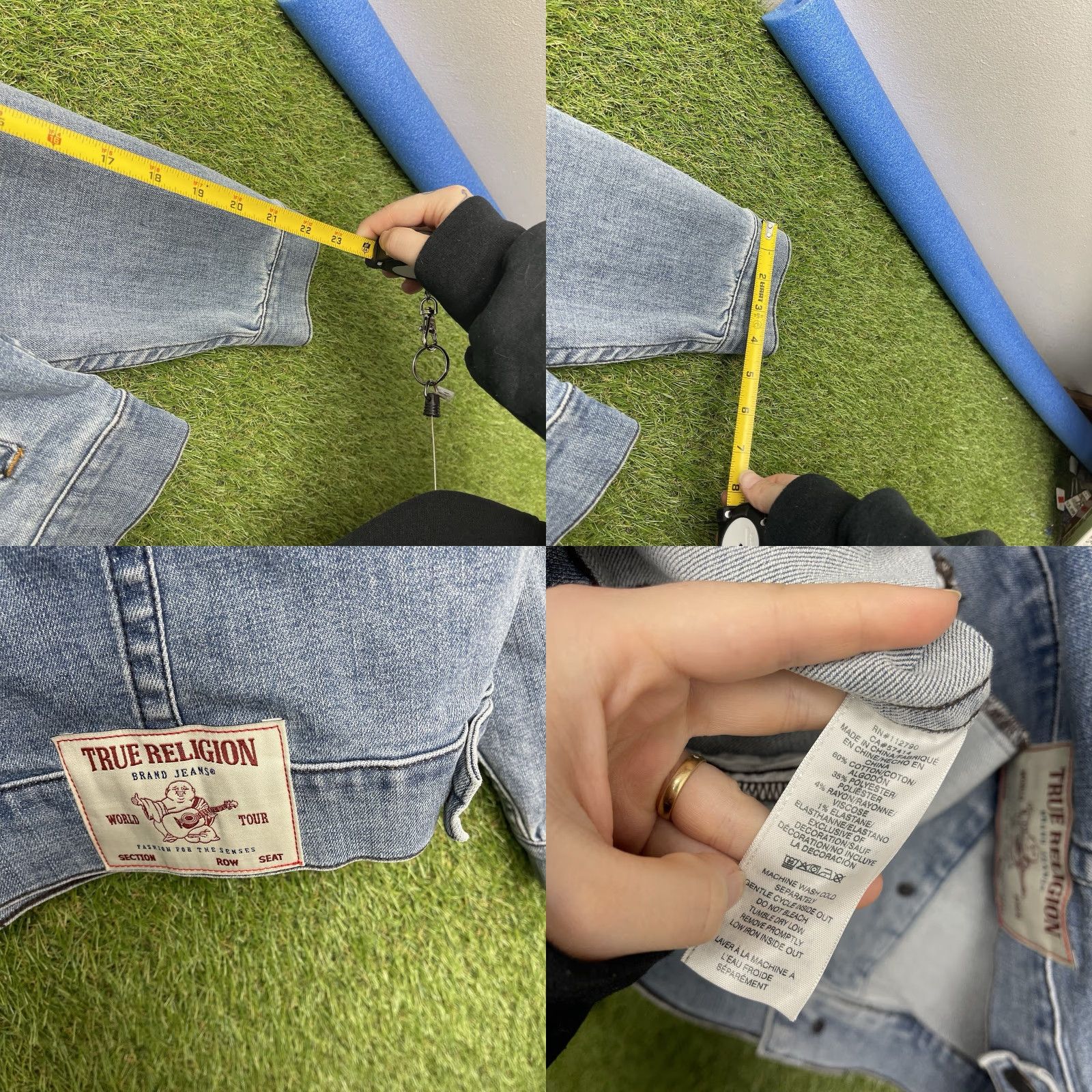 True Religion True Religion Denim Jacket Mens Large Oversized Super T Coated Jean Button y2k Size US 33 - 8 Thumbnail