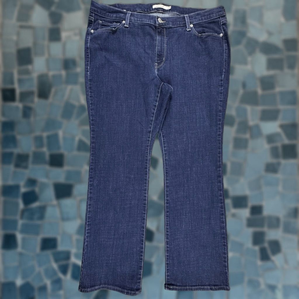 Levi's Levis Jeans Womens 20W Mid Bootcut Blue Denim Stretch 30in 5-Pocket Plus Size USA Size 42" / US 20 - 1 Thumbnail