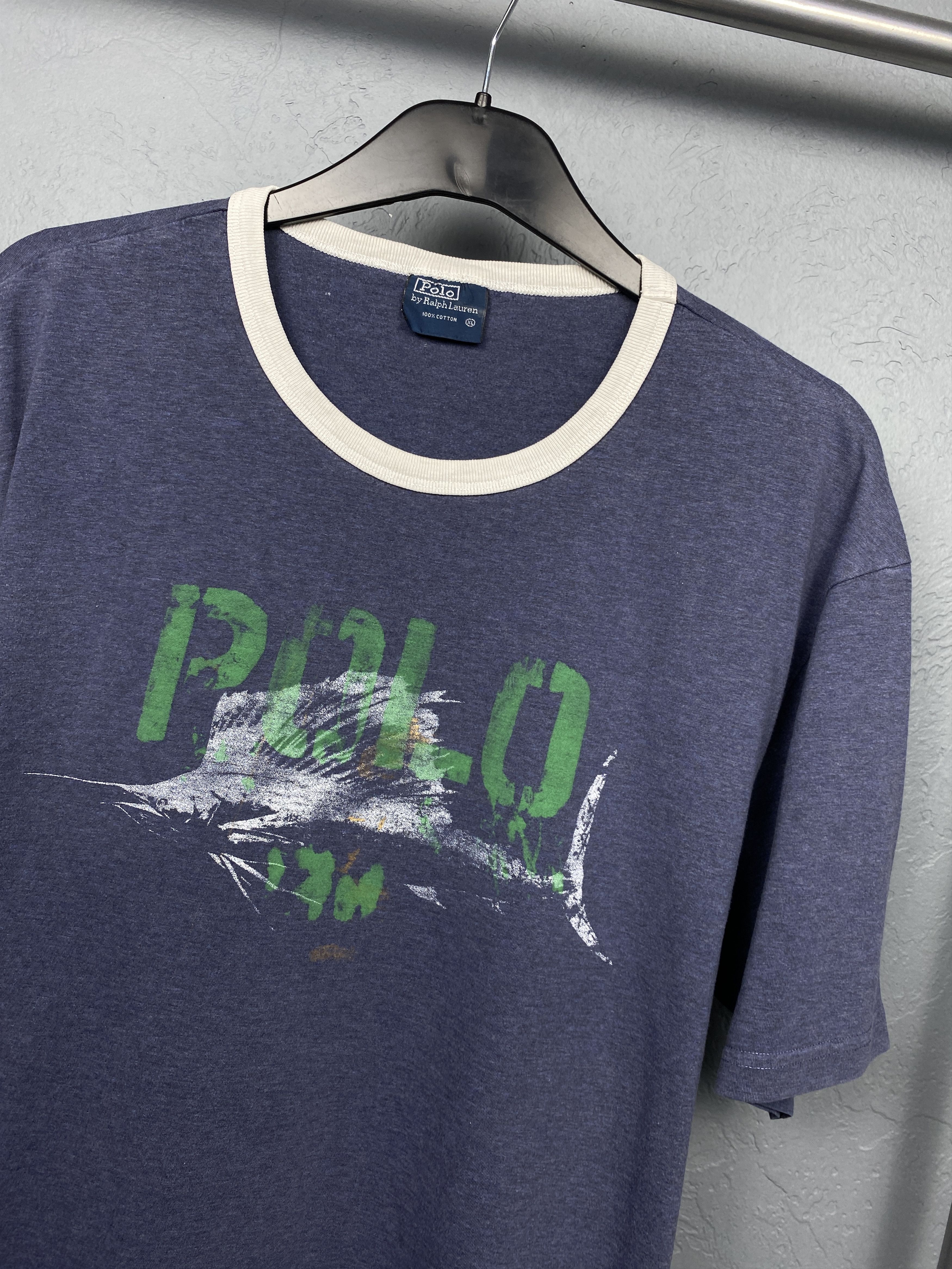 Polo Ralph Lauren Polo Ralph Lauren Marlin Vintage Mens T-Shirt Tee Size US XL / EU 56 / 4 - 2 Thumbnail