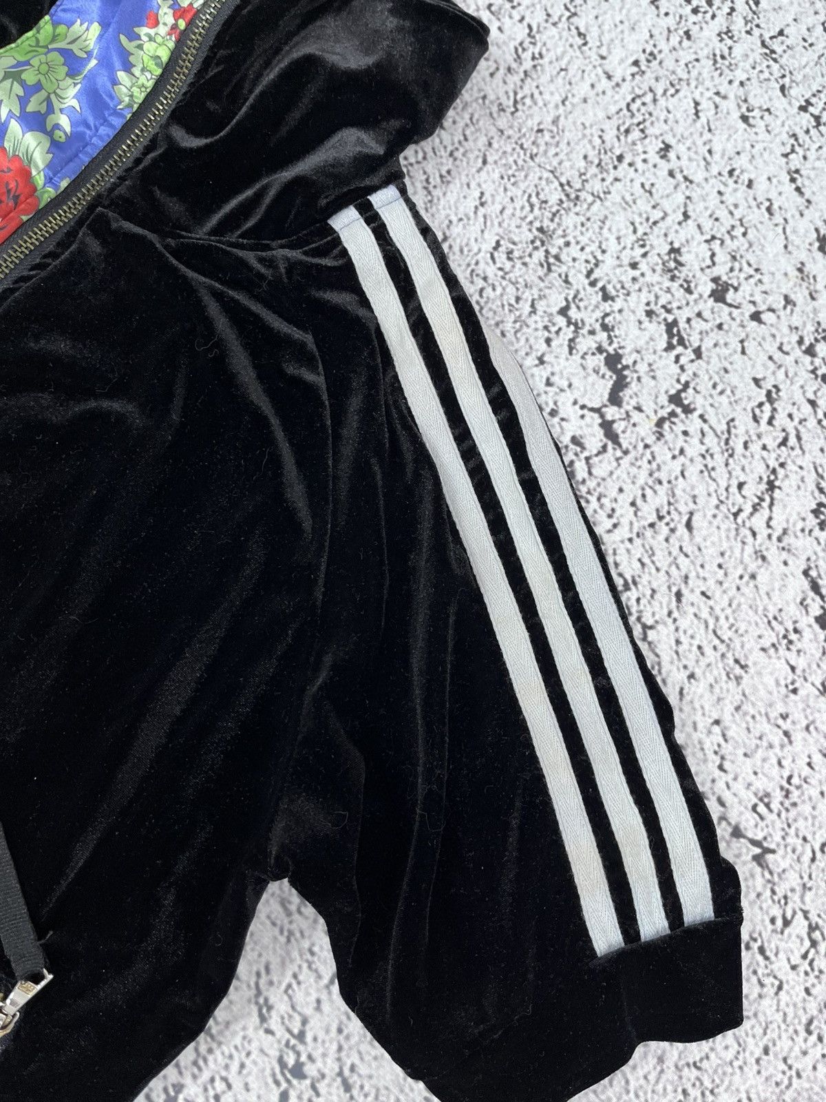 Denis Simachev Denis Simachev Velvet Tracksuit Black Floral Stripe Set Rare Size 28" / US 6 / IT 42 - 5 Thumbnail