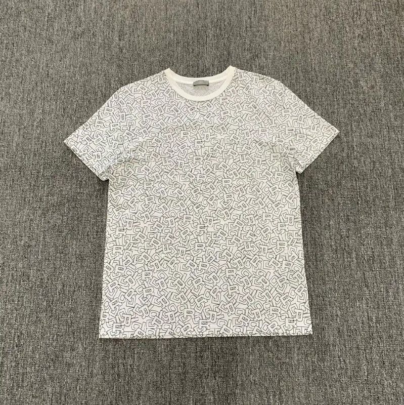 Dior Dior White Cotton Graphic T-Shirt for Men 0089 Size US L / EU 52-54 / 3 - 1 Thumbnail