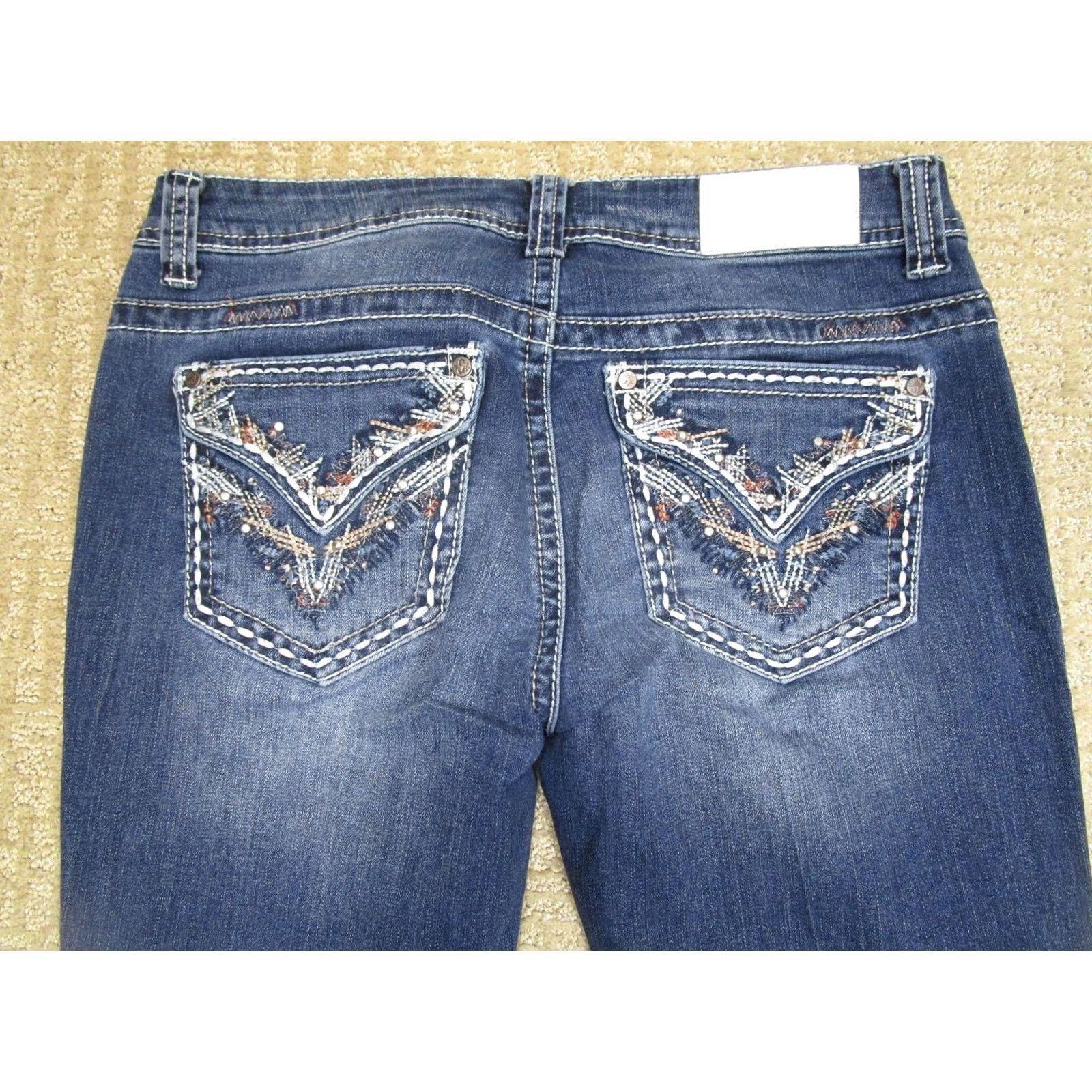 Vintage Shyanne Jeans Women Bootcut Jeans Blue 30S Stretch Embroidered Pockets Cowgirl Southwestern Mens Women Girls Size 30" / US 8 / IT 44 - 4 Thumbnail