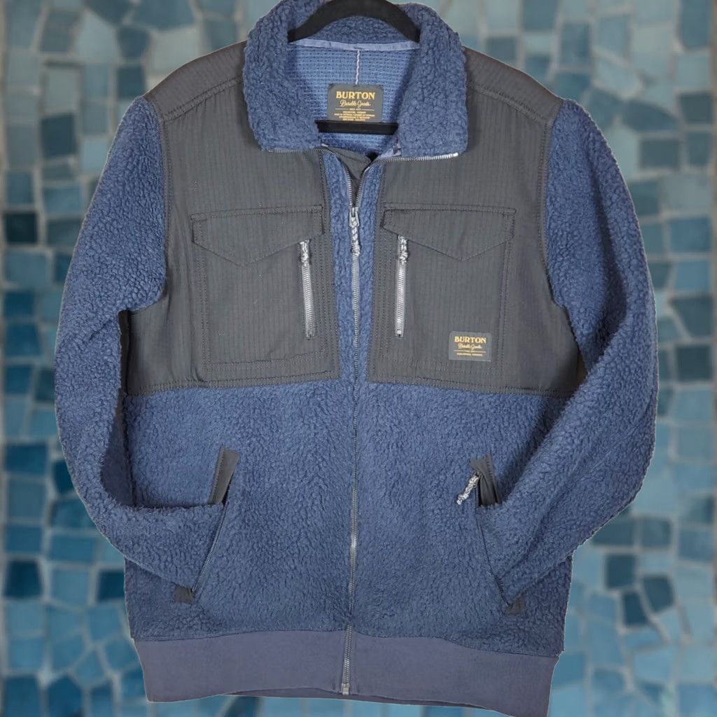 Burton Burton Bower Fleece Jacket Men’s Size L Full Zip Deep Pile Dryride Sherpa Navy / Black Size US L / EU 52-54 / 3 - 1 Thumbnail