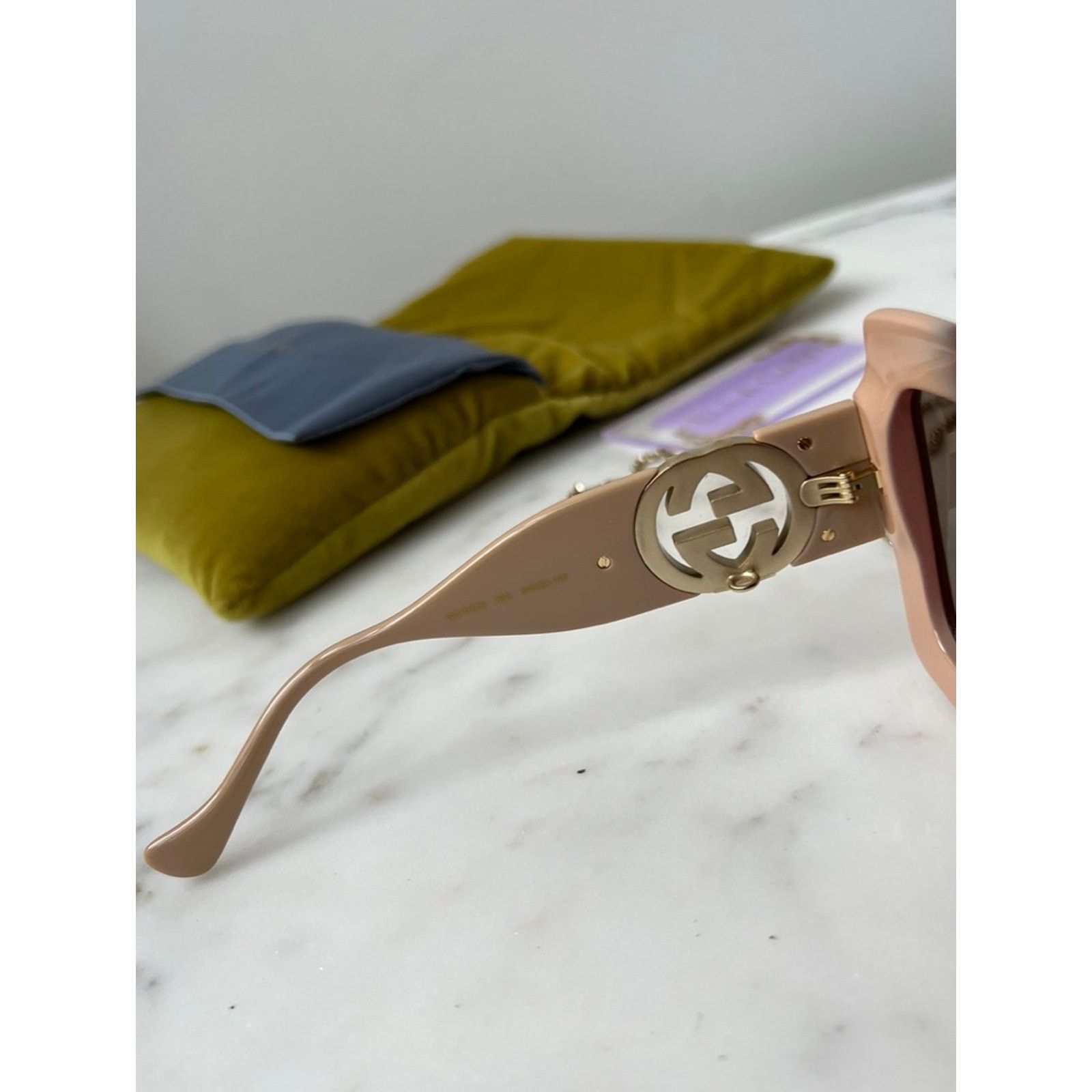 Gucci NEW Gucci GG1022S Brown Chain Oversized Logo Sunglasses Size ONE SIZE - 11 Thumbnail