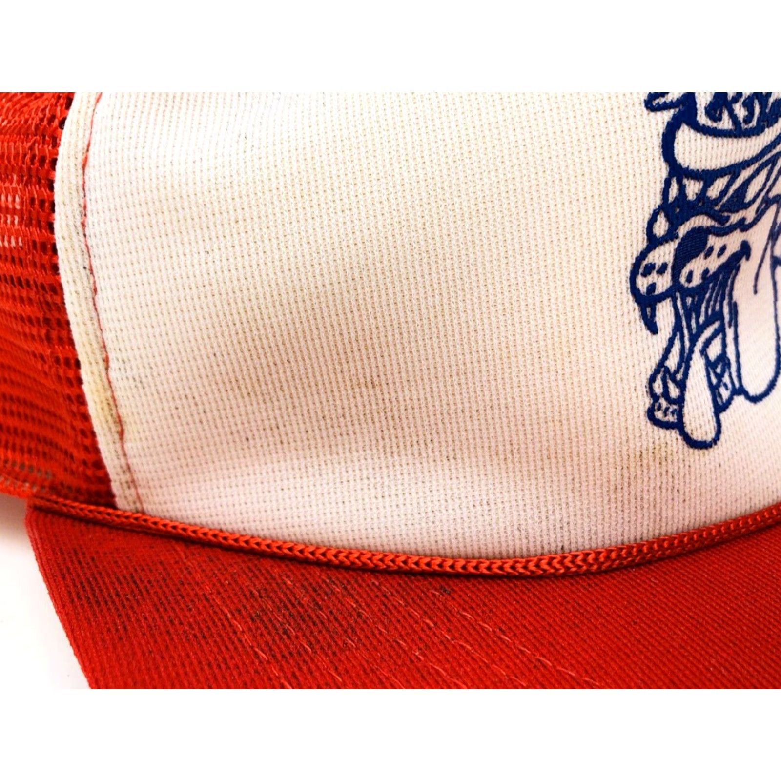 Vintage VINTAGE Red White Snapback Firefighter Fireman Bulldog Dog Trucker Hat Cap Men Adjustable Red Size ONE SIZE - 3 Thumbnail