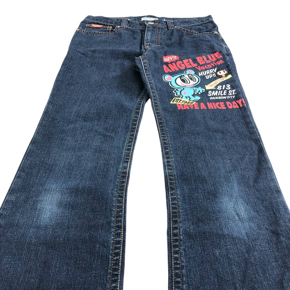 Angel Blue × If Six Was Nine × Le Grande Bleu (L.G.B.) Y2K Angel Blue Flared Jeans BootCut Denim Size US 27 - 4 Thumbnail
