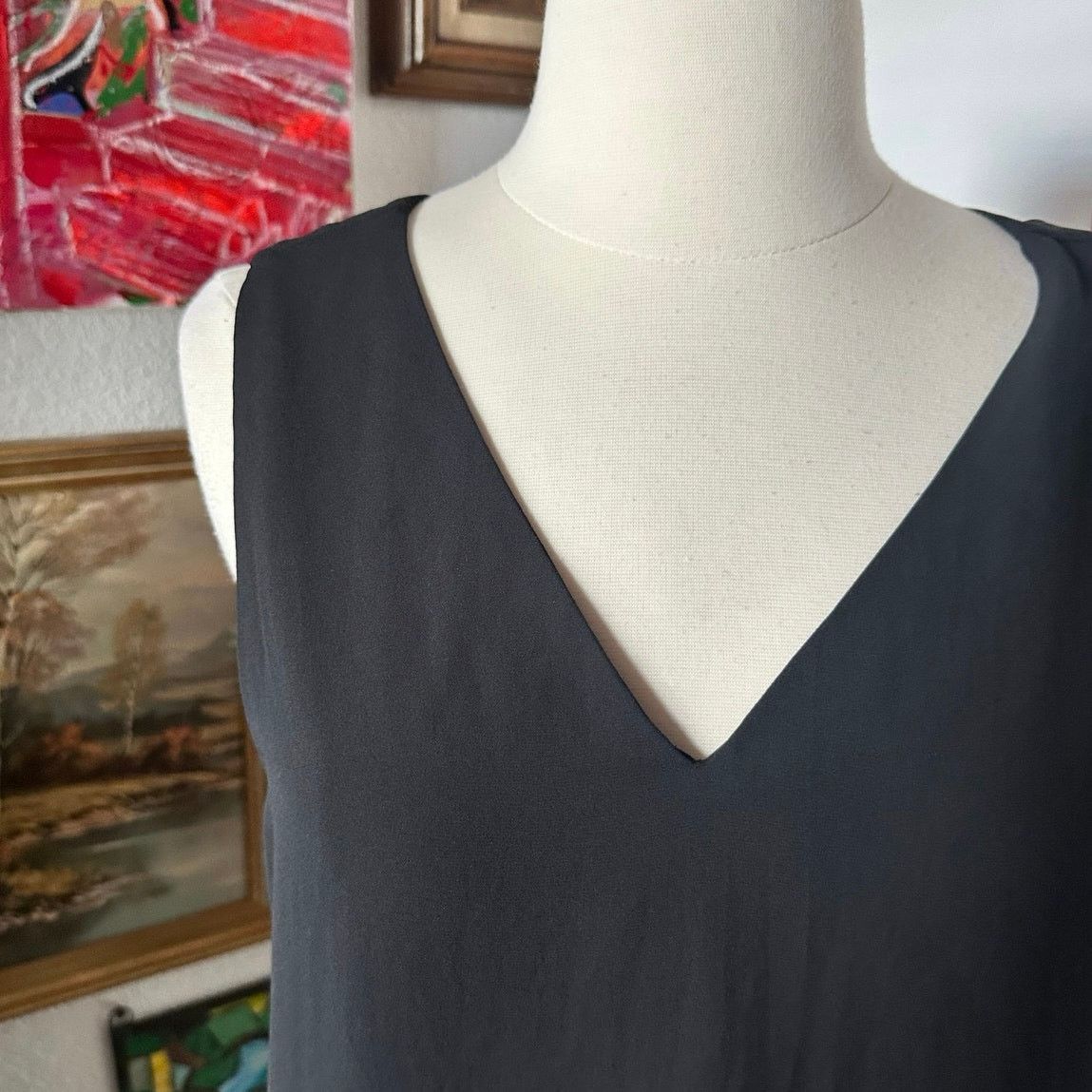 Other pleione black v neck tank top cinched Size S / US 4 / IT 40 - 2 Thumbnail