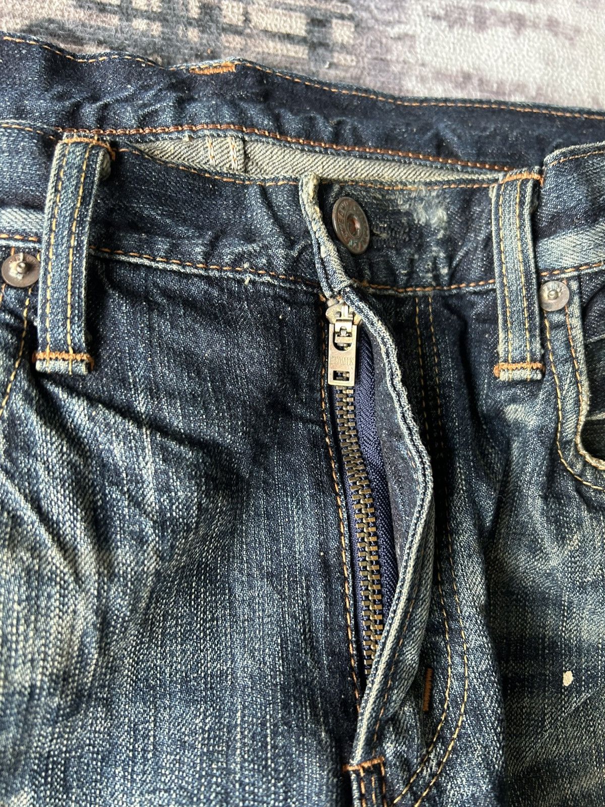 If Six Was Nine Punk Distressed Rockstar Edwin Jeans Size US 32 / EU 48 - 12 Thumbnail