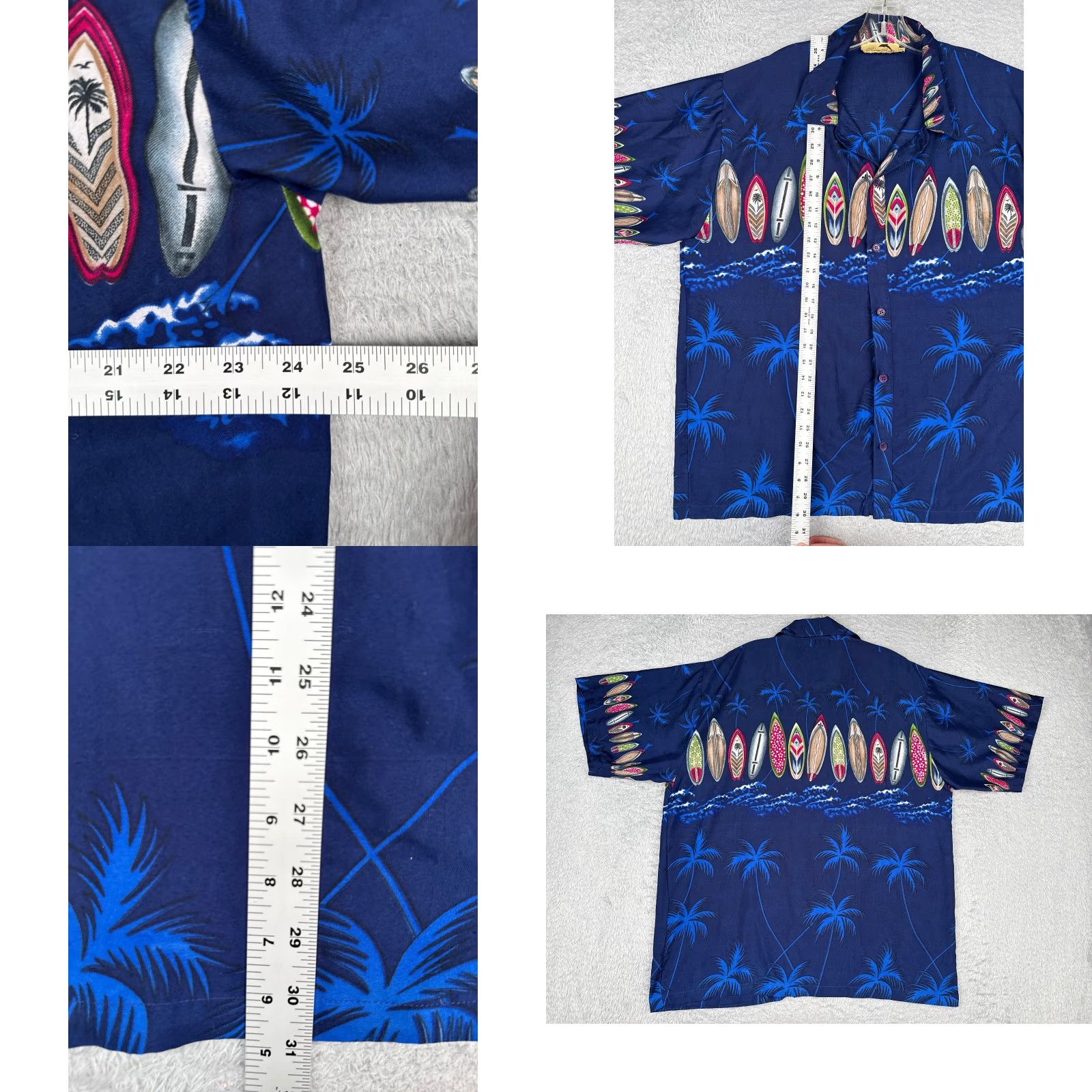Vintage Ramp Rage Button-Up Shirt Mens XL Blue Floral Resort Aloha Beach Hawaiian Palm Surf Size US XL / EU 56 / 4 - 8 Thumbnail