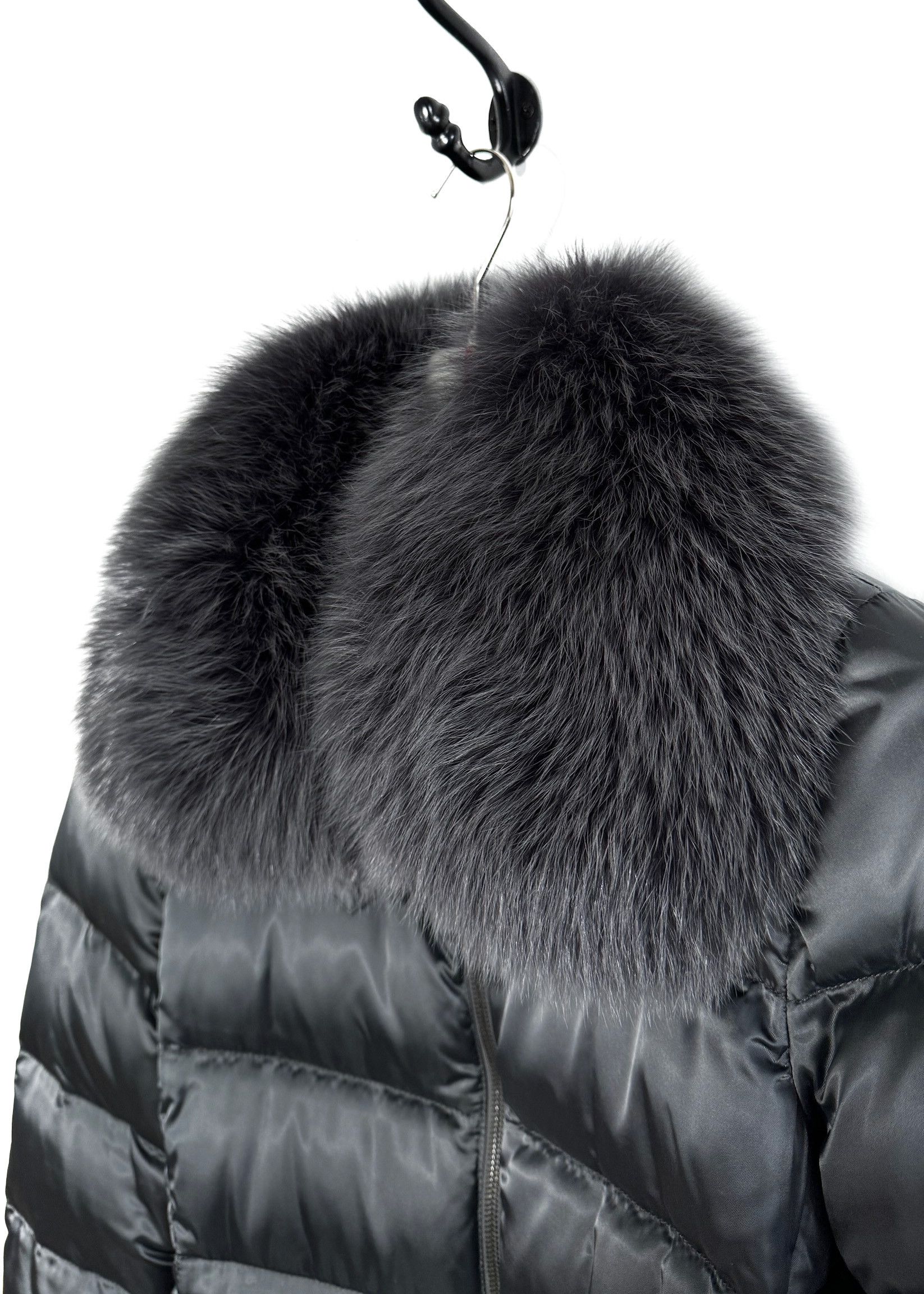 Prada Prada Lina Rossa Grey Down Coat with Dye Fox Fur Trim Size S / US 4 / IT 40 - 3 Thumbnail