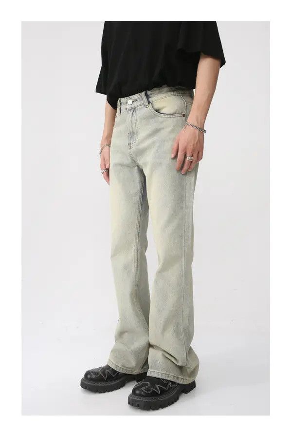 VIBE Retro mud yellow distressed straight jeans Size US 30 / EU 46 - 7 Thumbnail