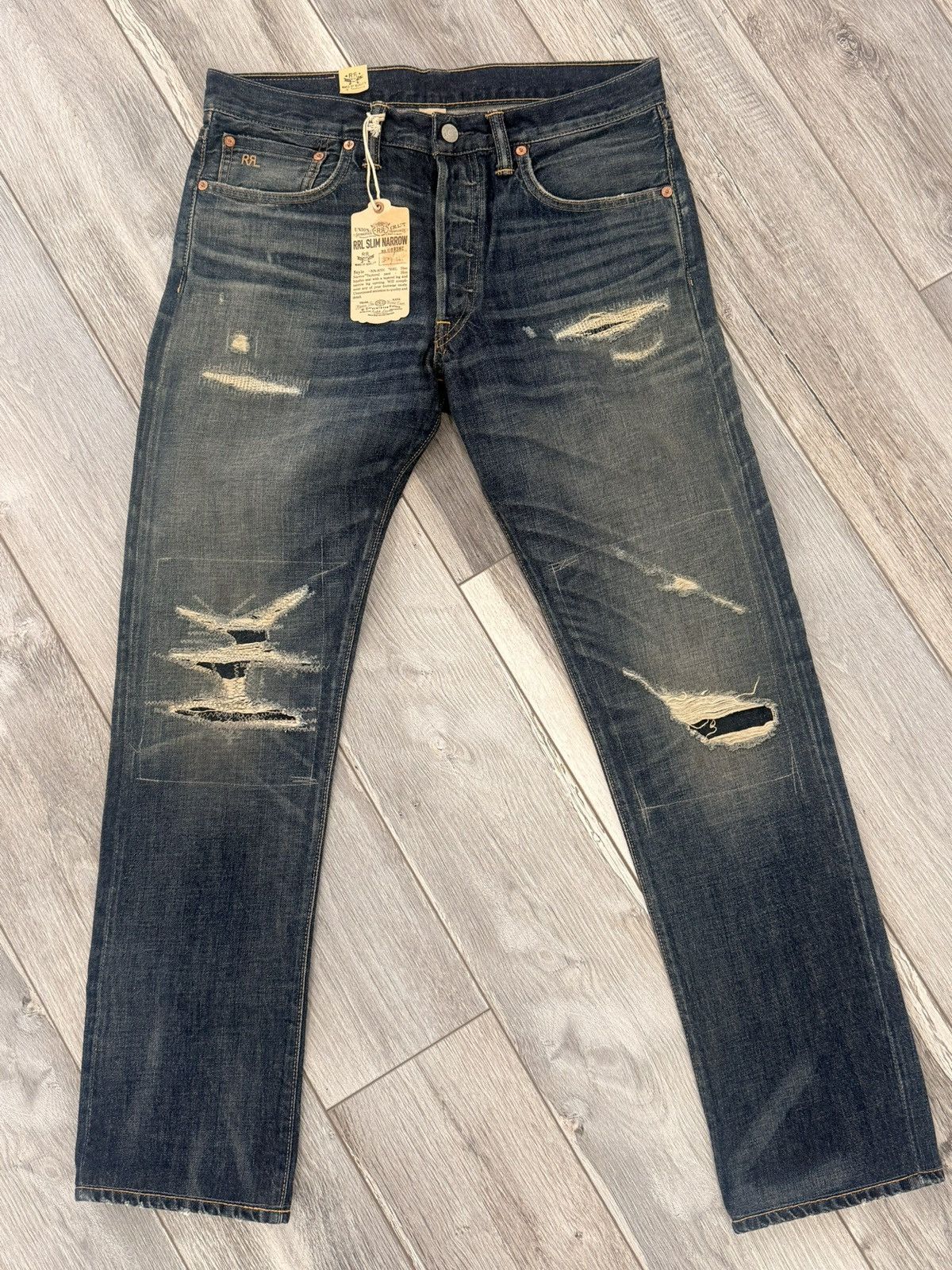 RRL Ralph Lauren Double RL RRL Distressed Selvedge Denim Size US 32 / EU 48 - 1 Thumbnail