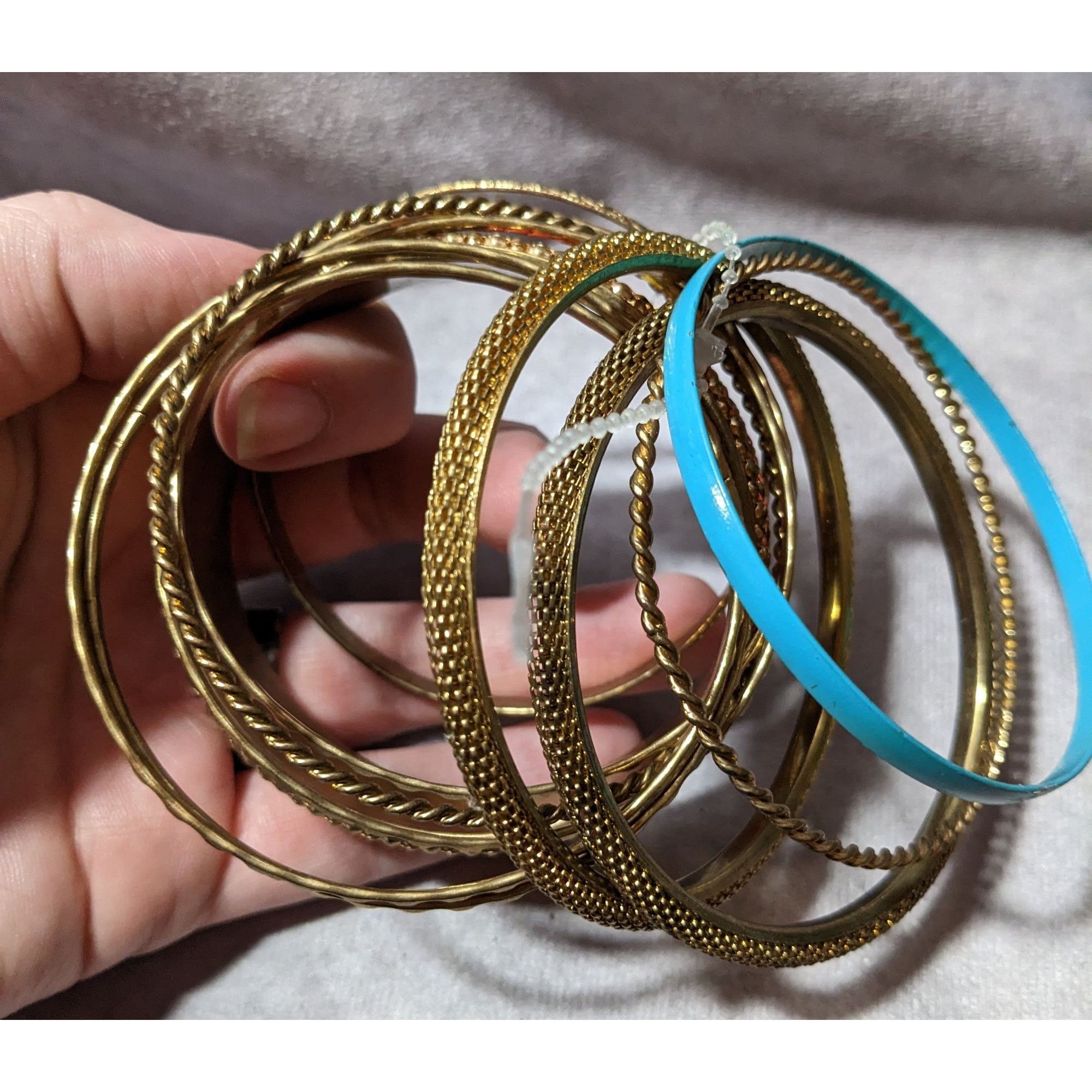Other Gold Tone Orange And Blue Metal Bangle Bundle (11) Size ONE SIZE - 12 Thumbnail
