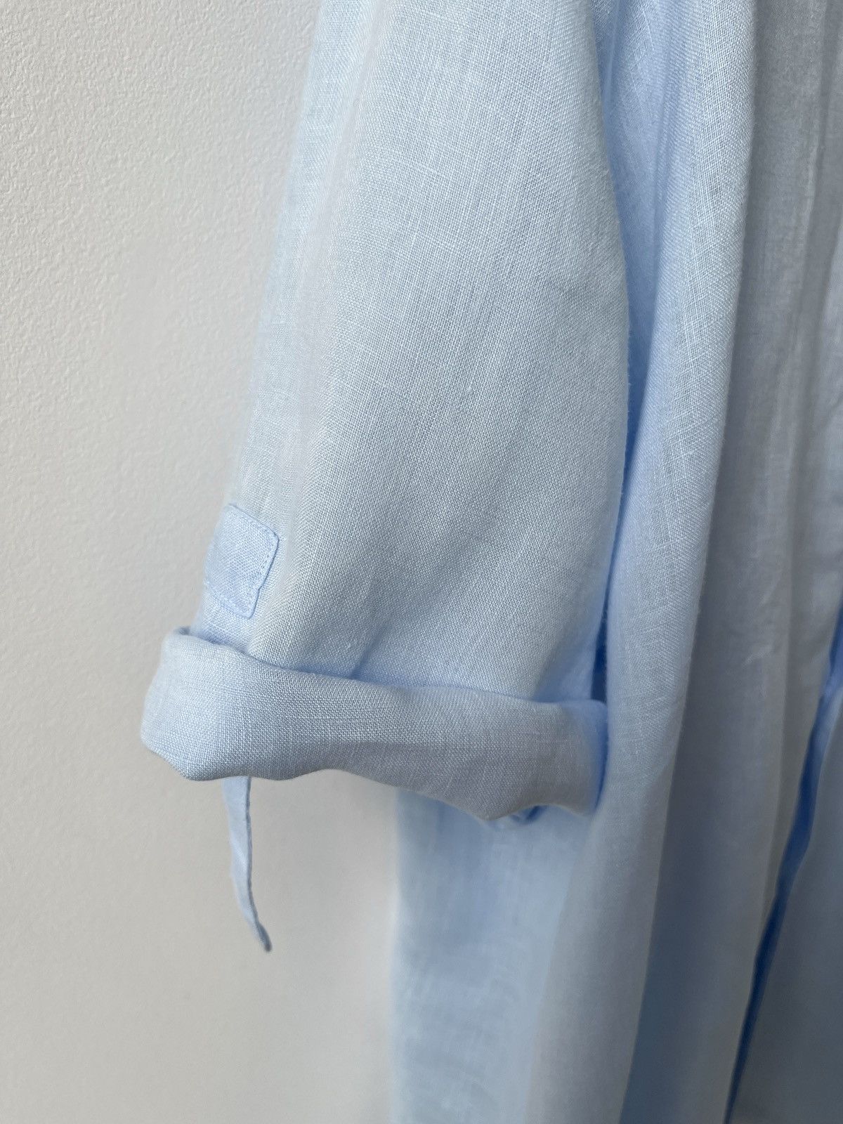Ermenegildo Zegna ZEGNA Sport Baby Blue Color Linen Shirt Spain Luxury Size US XL / EU 56 / 4 - 9 Thumbnail