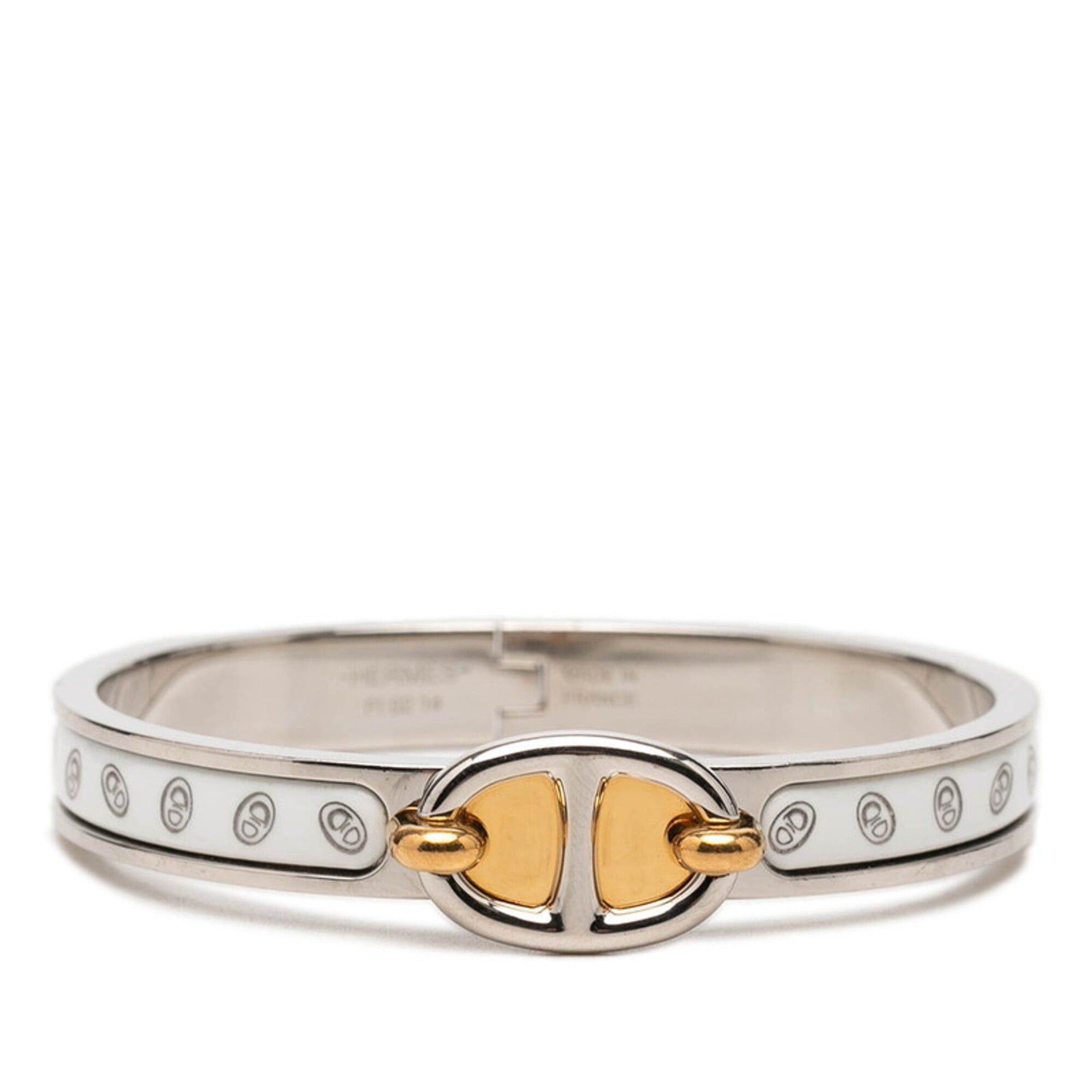 Hermes Hermes Chaine d'Ancre Mini Click PM Bracelet Bangle Silver White Gold Metal Enamel Plated Women's HERMES Size ONE SIZE - 1 Thumbnail