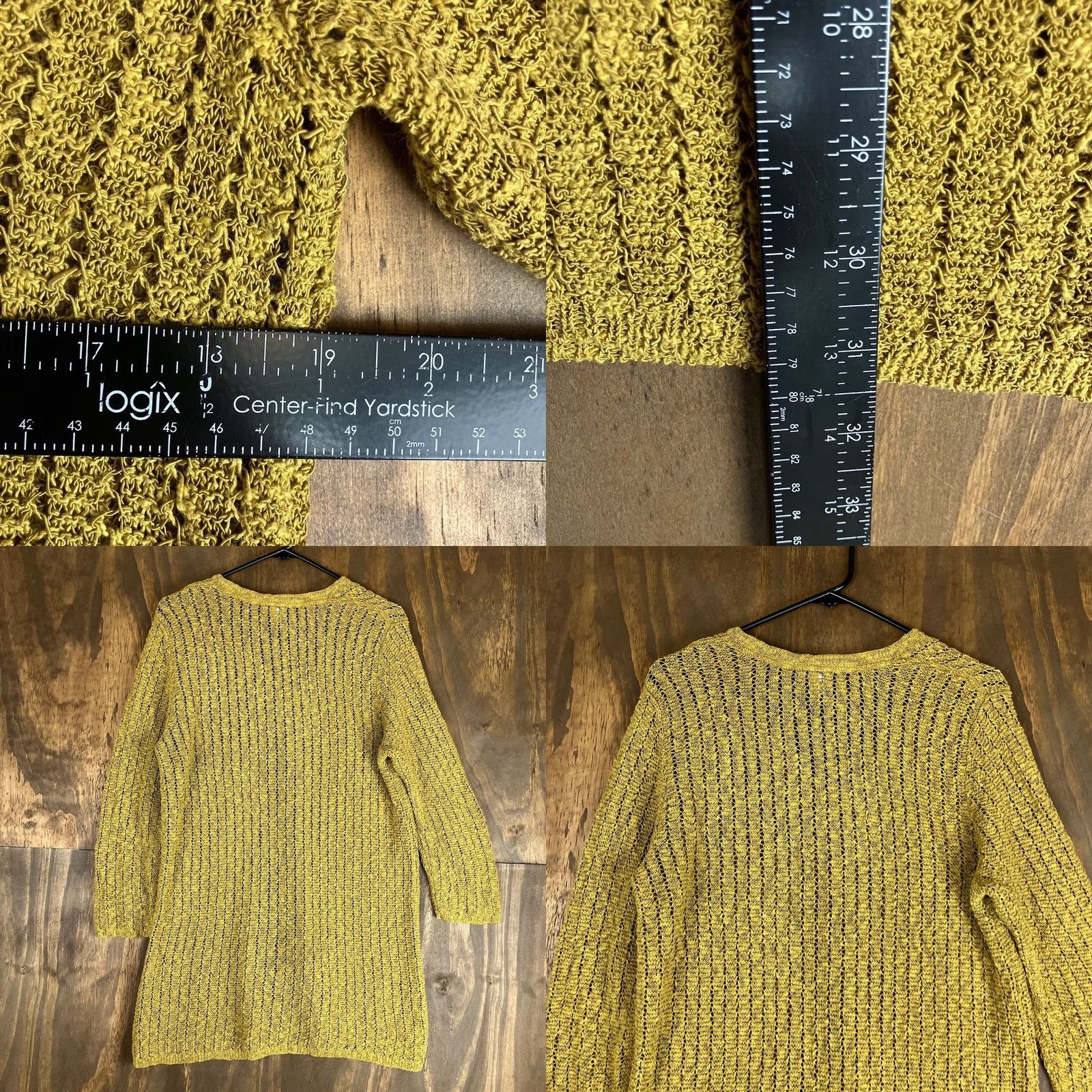 Vintage J Jill Womens Sweater Mustard Yellow V Neck Open Knit Long Sleeve Cotton Blend M Size M / US 6-8 / IT 42-44 - 8 Thumbnail