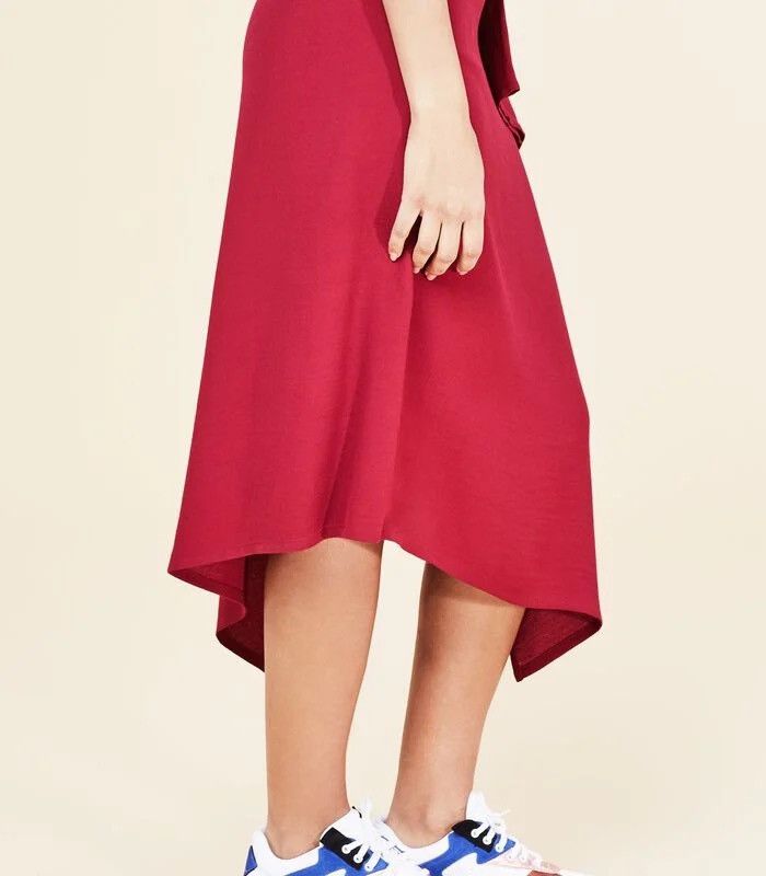 Cop Copine × Vintage COP COPINE VISCOSE ASYMMETRIC MIDI SKIRT VINTAGE Size 28" / US 6 / IT 42 - 11 Thumbnail