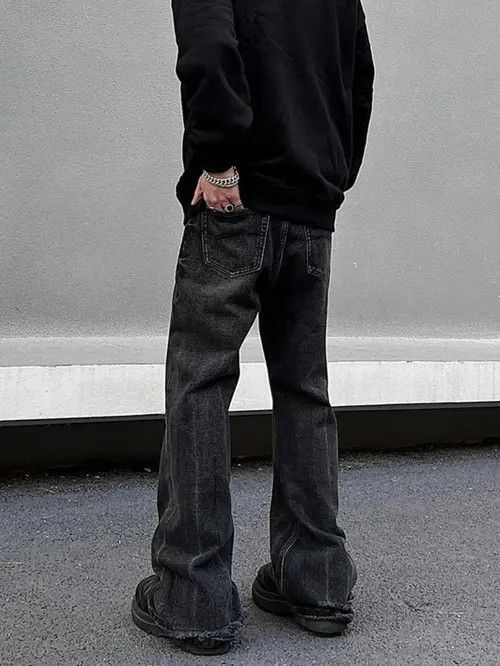 Jean Men Distress Punk Jeans Size US 31 - 8 Thumbnail