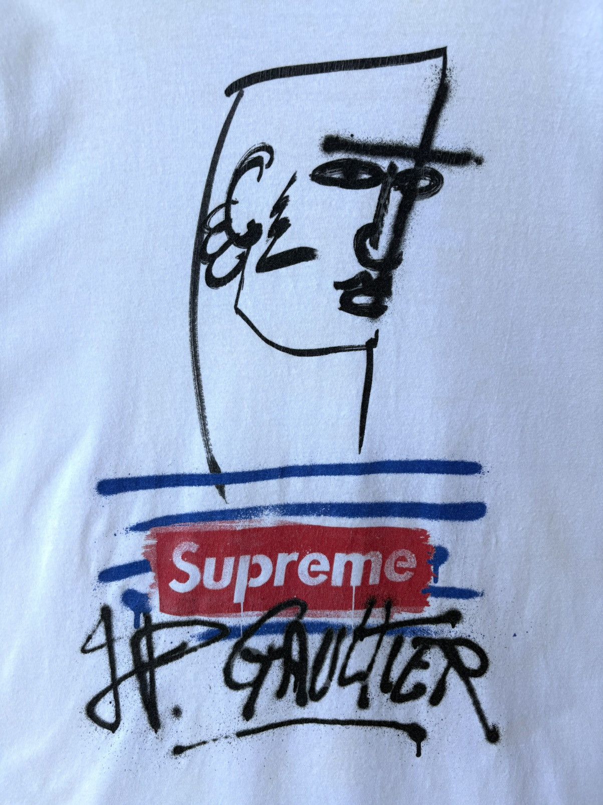 Jean Paul Gaultier × Supreme Supreme Jean Paul Gaultier Tee in White SS19 Collection Size US L / EU 52-54 / 3 - 3 Thumbnail