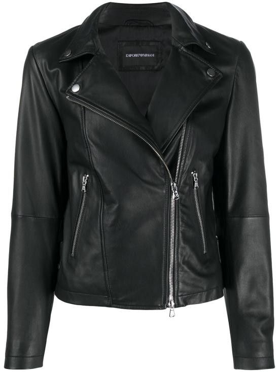 Emporio Armani EMPORIO ARMANI Women Leather Jackets 0NB60P 02P07999 Black Size M / US 6-8 / IT 42-44 - 1 Thumbnail