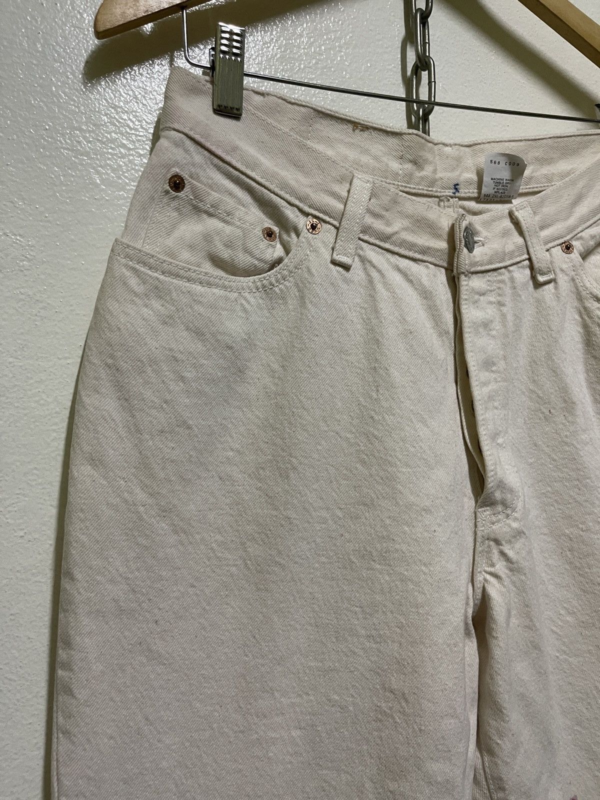 Levi's × Vintage Levi’s Curve Women Cream Jeans Size 28" / US 6 / IT 42 - 2 Thumbnail