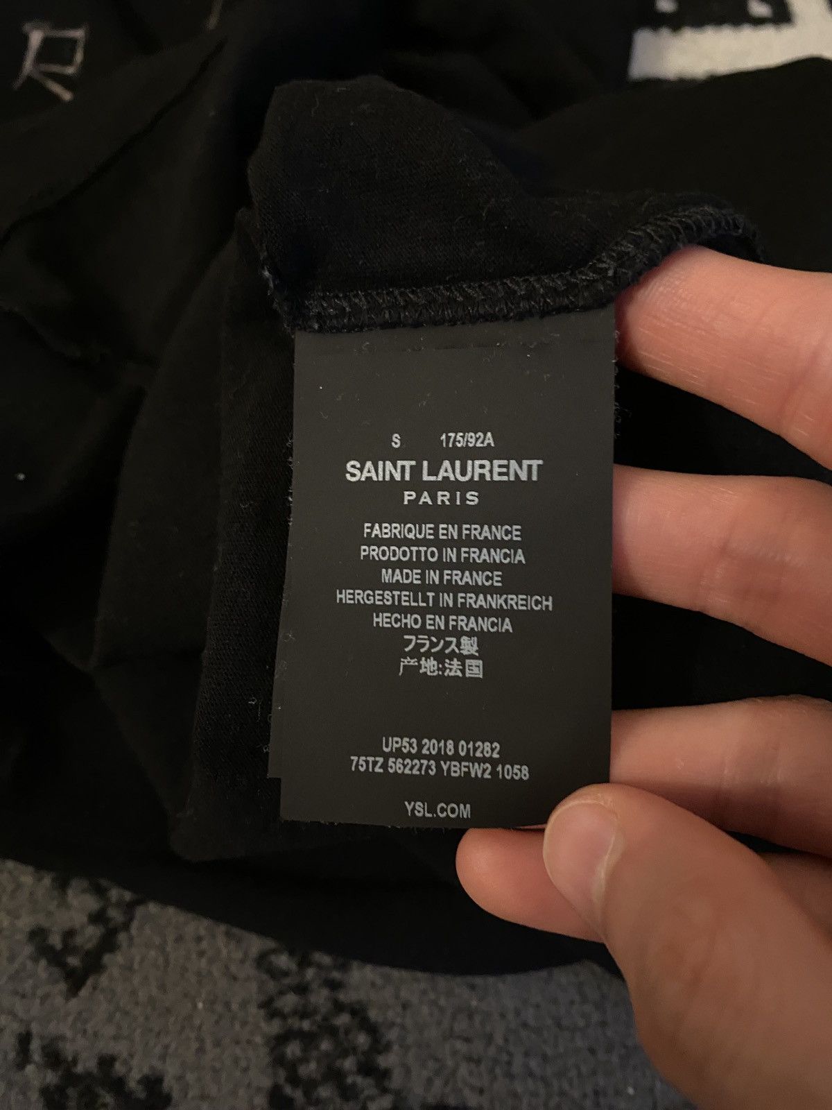 Saint Laurent Paris Saint laurent nail black tee Size US S / EU 44-46 / 1 - 4 Thumbnail