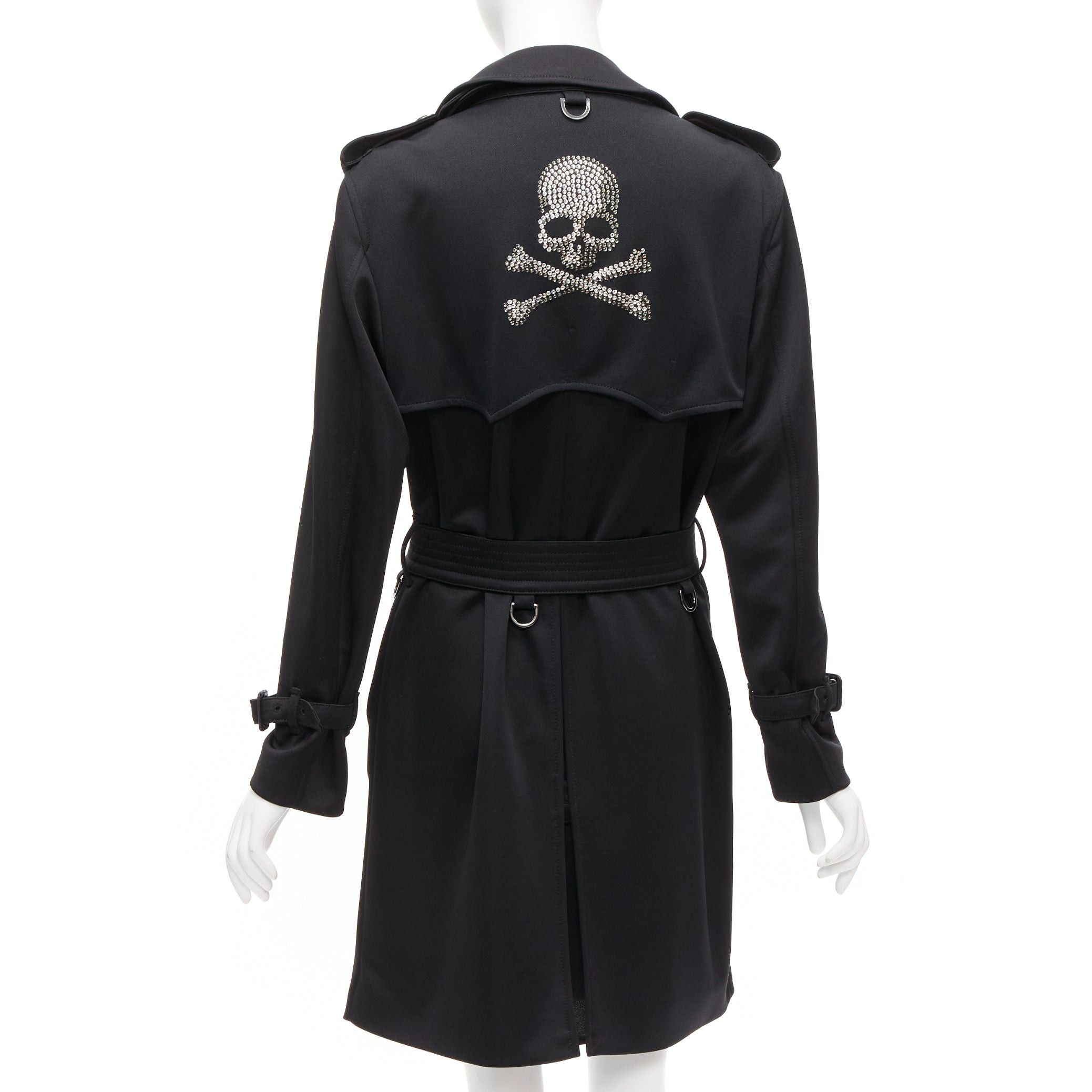 image of Mastermind Japan Aquascutum Limited Edition Black Crystal Skull Trench It36 Xxs, Women's (Size Smal