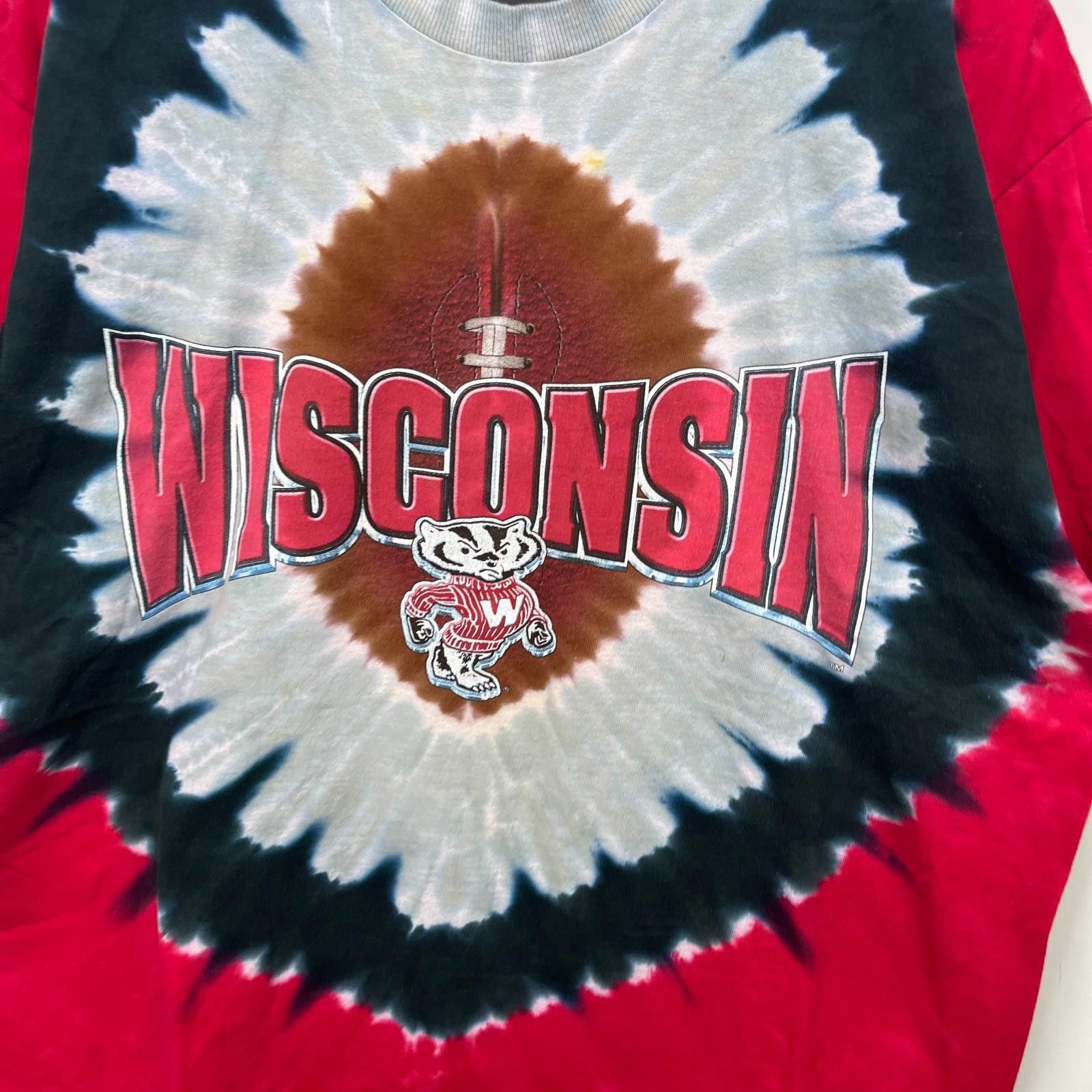 Liquid Blue Vintage 90s Wisconsin Badgers Liquid Blue Tie Dye T Shirt XL Size ONE SIZE - 2 Thumbnail