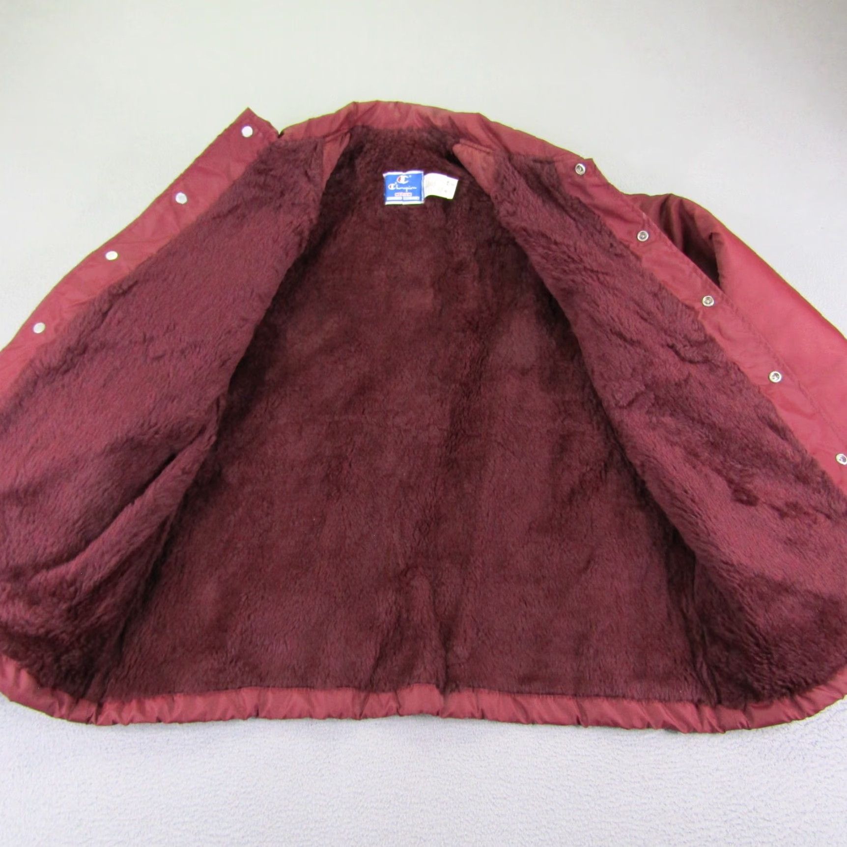 Champion VINTAGE Champion Jacket Mens Medium Red Windbreaker Snap Up Faux Fur Lined 70s Windproof Outdoor Sports Casual Mockup Size US M / EU 48-50 / 2 - 5 Thumbnail