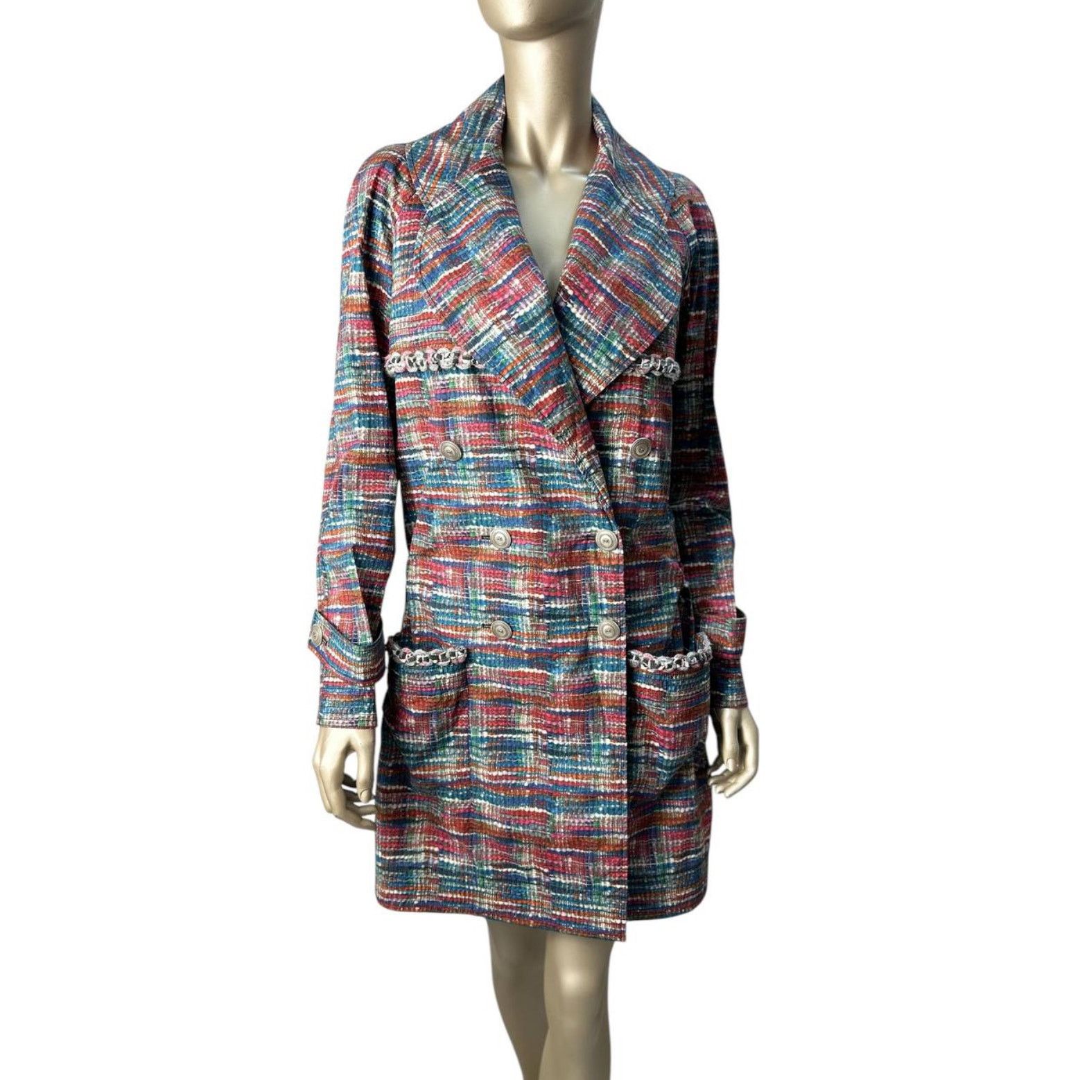 Chanel Chanel Cotton Multicolour Rain Coat Sz.38 Size S / US 4 / IT 40 - 1 Thumbnail