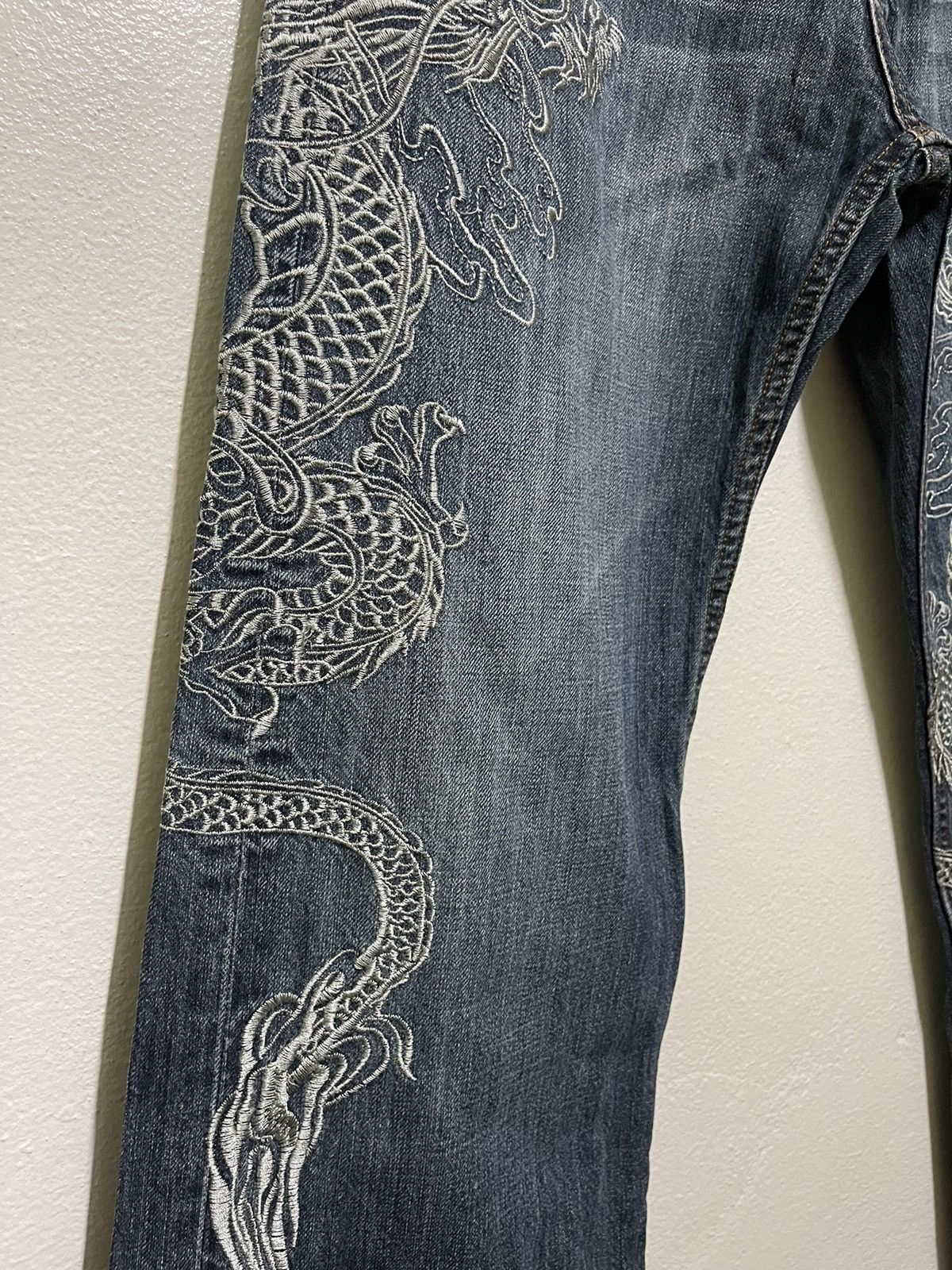 Japanese Brand × Vintage Dragon Motive Embroidery Jeans Size US 30 / EU 46 - 3 Thumbnail