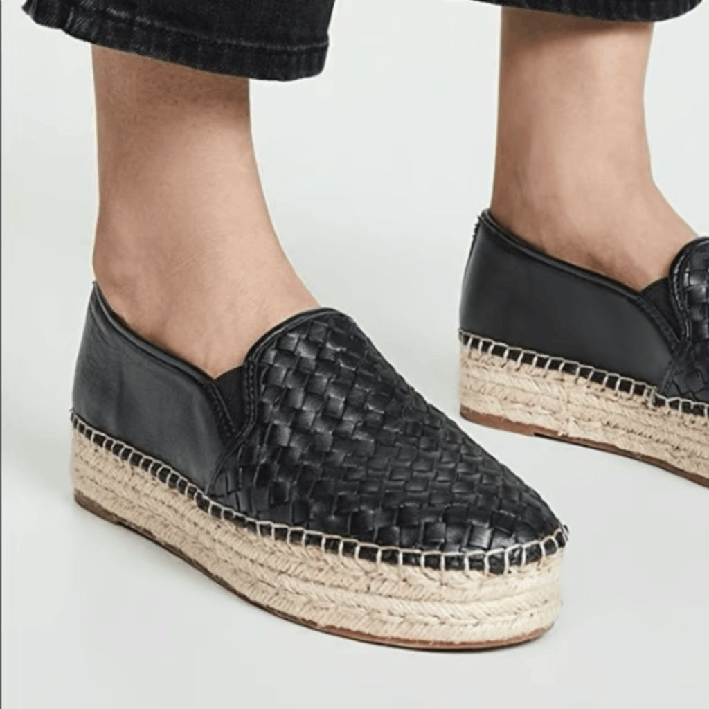 Sam Edelman Sam Edelman Catherine Woven Platform Espadrilles Black Shoes Size US 8.5 / IT 38.5 - 1 Thumbnail