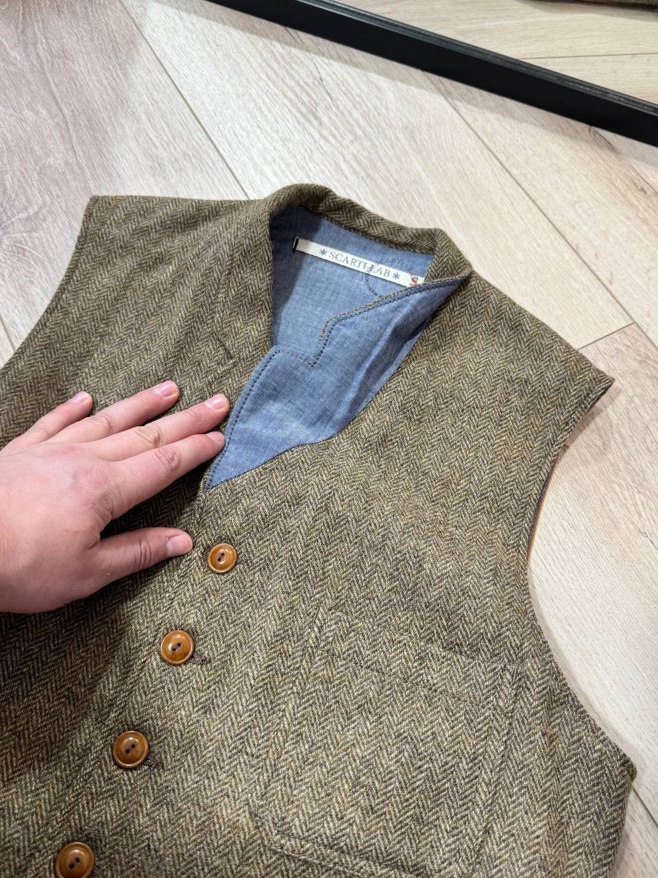 Scarti-Lab Scarti Lab WorkWear Brown Tweed Vest Gillet Size S Size 38S - 2 Thumbnail