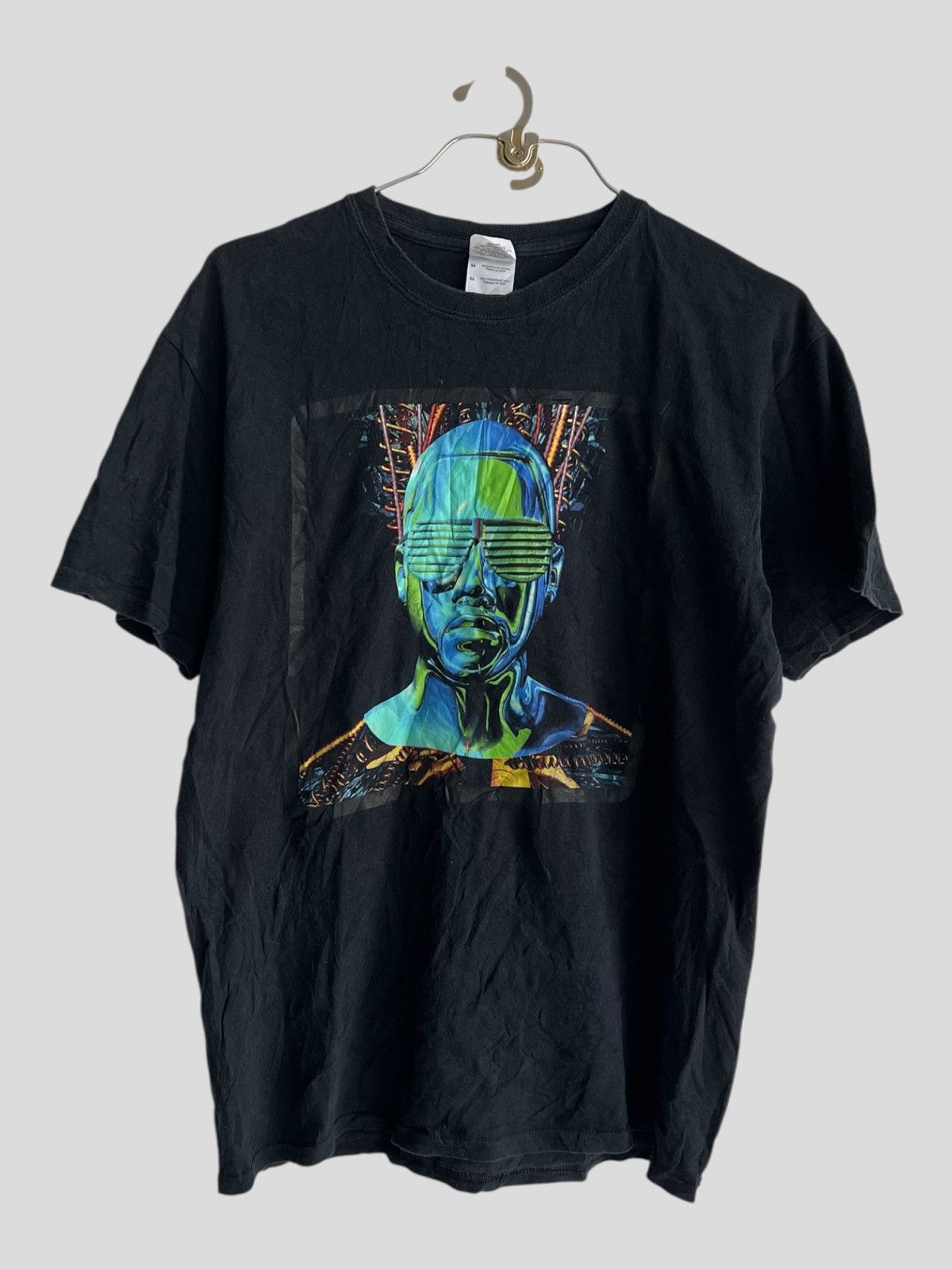 Kanye West Vintage 2008 Kanye West Glow In the Dark Tour Tee Shirt Size US M / EU 48-50 / 2 - 3 Thumbnail