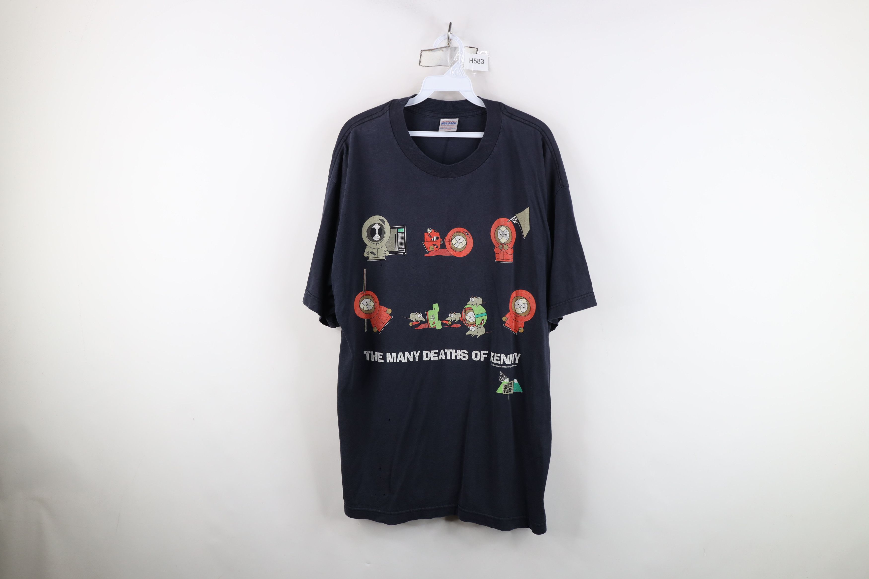 Vintage Vintage 90s South Park The Many Deaths of Kenny T-Shirt Blue Size US XL / EU 56 / 4 - 1 Thumbnail