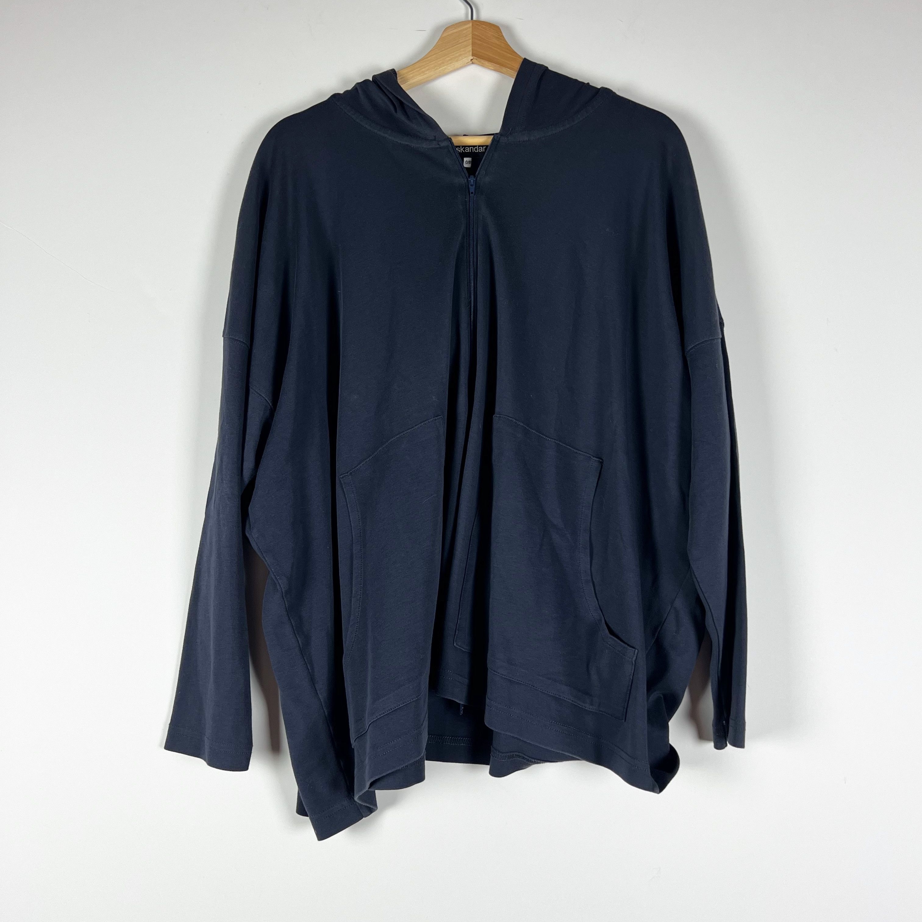 eskandar Eskandar Pima Cotton Knit Stretch Full Zip Size ONE SIZE - 1 Thumbnail