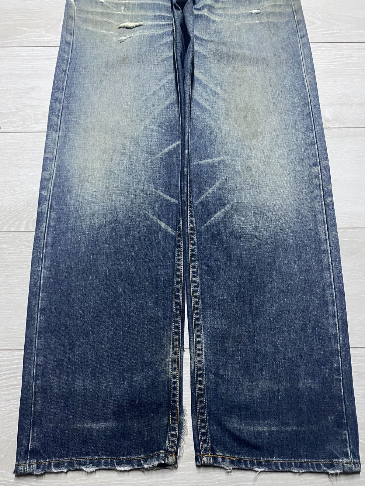 realmad HECTIC Vintage Real Hectic Mud Wash Grunge Distressed Baggy Jeans Size US 35 - 5 Thumbnail