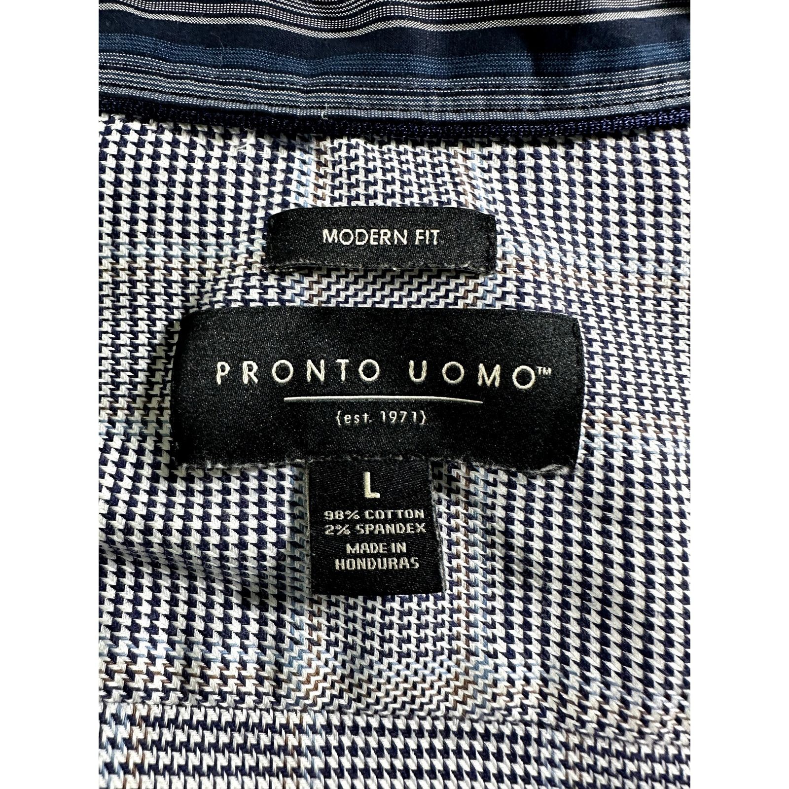 Pronto Uomo Pronto Uomo Modern Fit Dress Shirt Men Size Large White Size US L / EU 52-54 / 3 - 6 Thumbnail