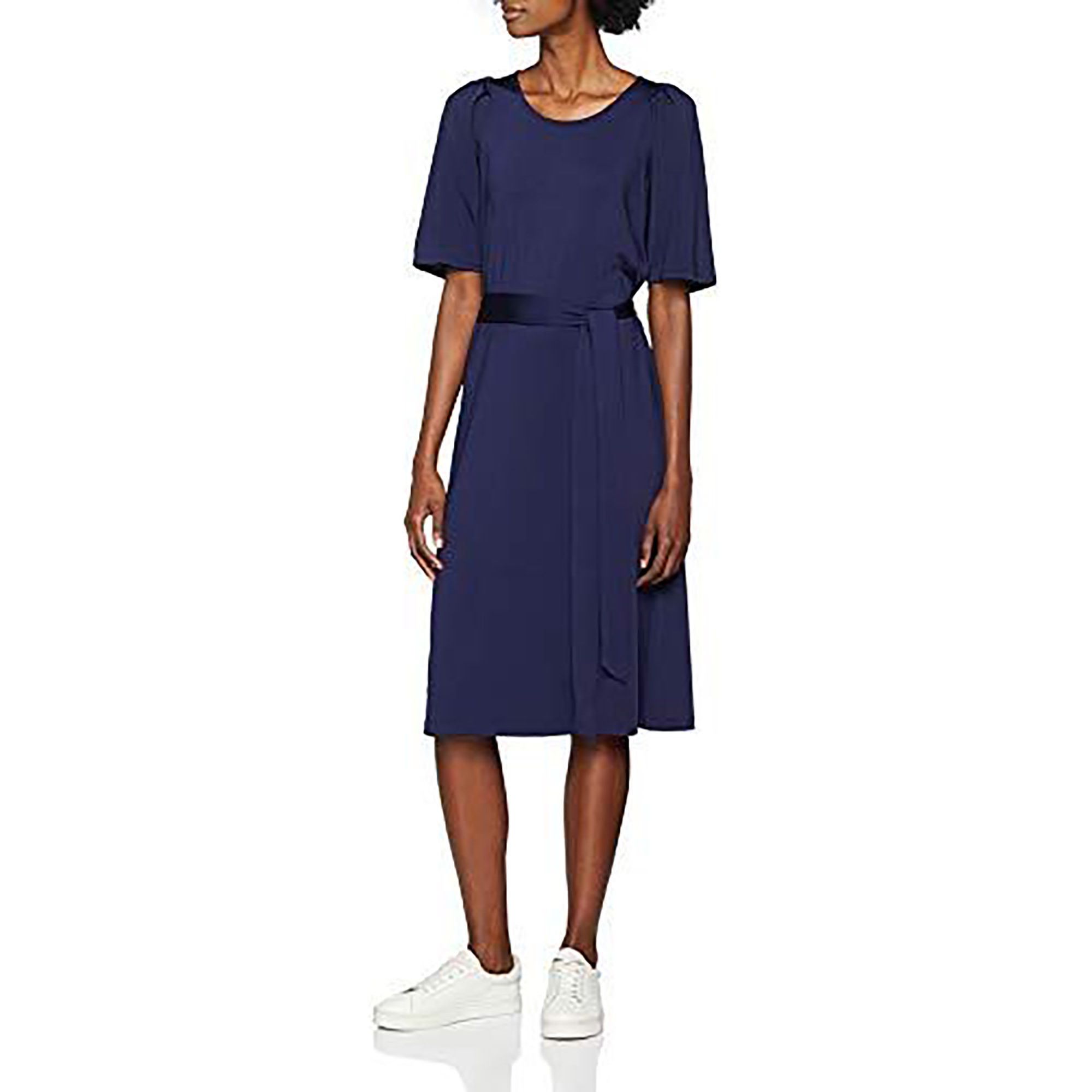Filippa K Filippa K flared tie at waist midi dress in navy blue Size S / US 4 / IT 40 - 7 Thumbnail