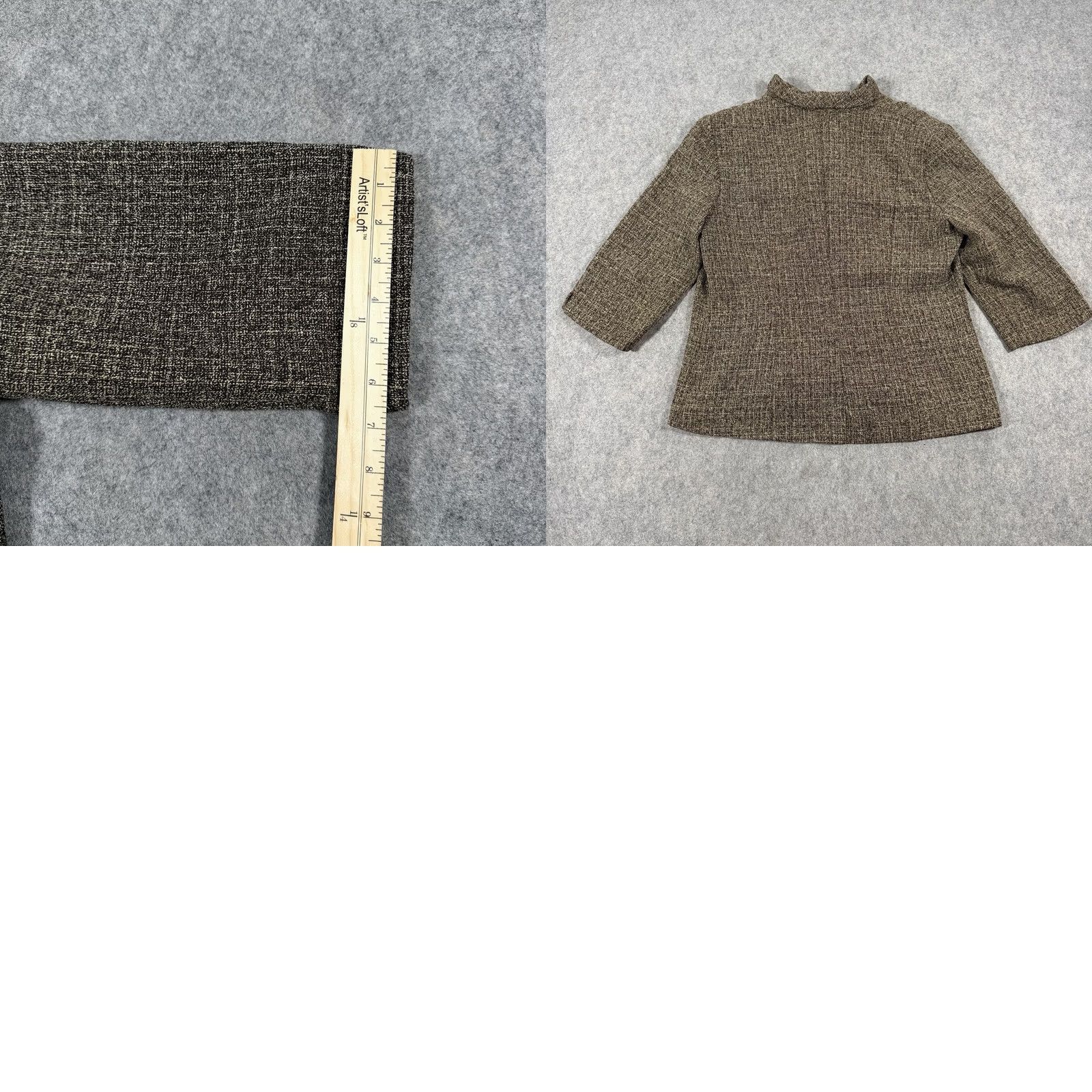 Vintage Danny & Nicole Tweed Blazer Jacket Women's Size 18 Brown Lined Career Fit Pleats Size XXL / US 16-18 / IT 52-54 - 11 Thumbnail