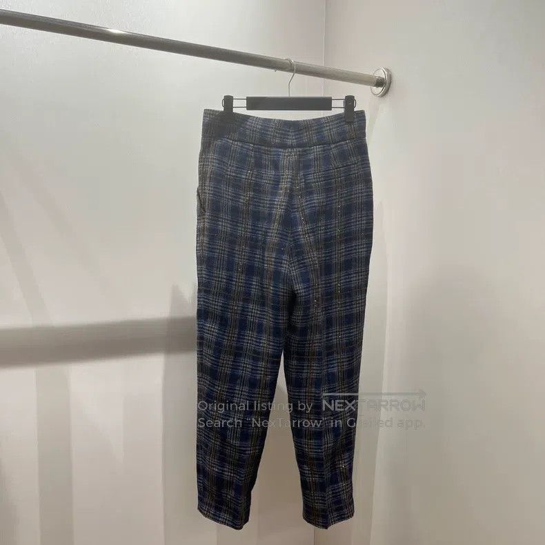 Brunello Cucinelli Brunello Cucinelli Plaid sequin linen long pants Size 25" / US 0 / IT 36 - 2 Thumbnail