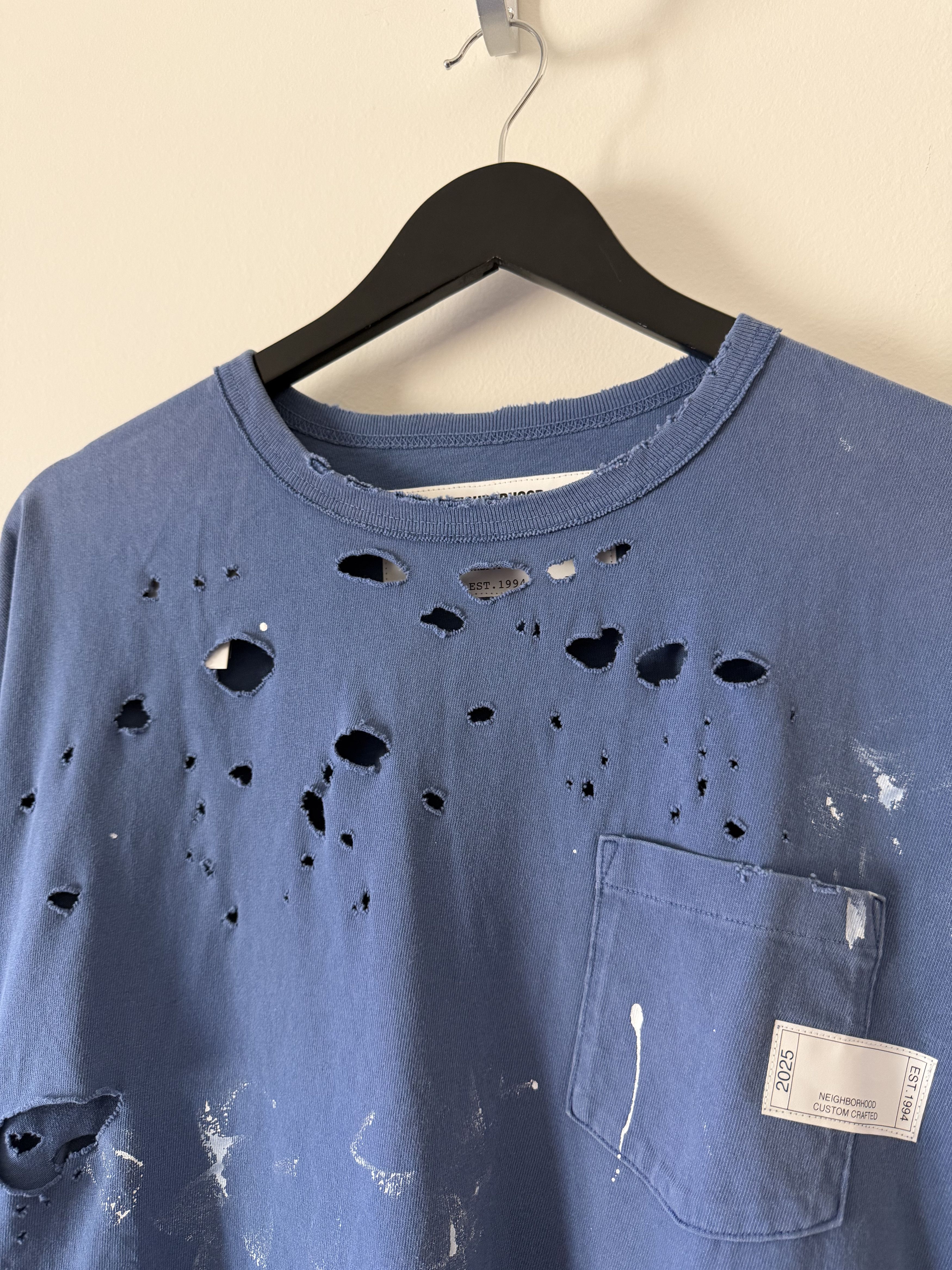 Neighborhood Neighborhood Savage Distressed Tee in Blue Size US XL / EU 56 / 4 - 2 Thumbnail